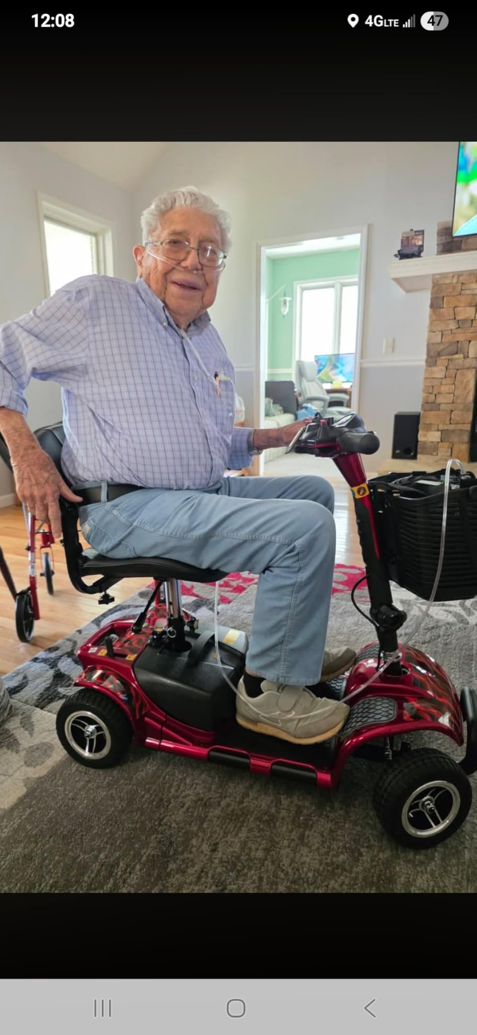 Vive 4 Wheel Mobility Scooter - Electric Powered Wheelchair Device - Compact Heavy Duty Mobile for Travel, Adults, Elderly - Long Range Power Extended Battery with Charger & Basket customer photo 1