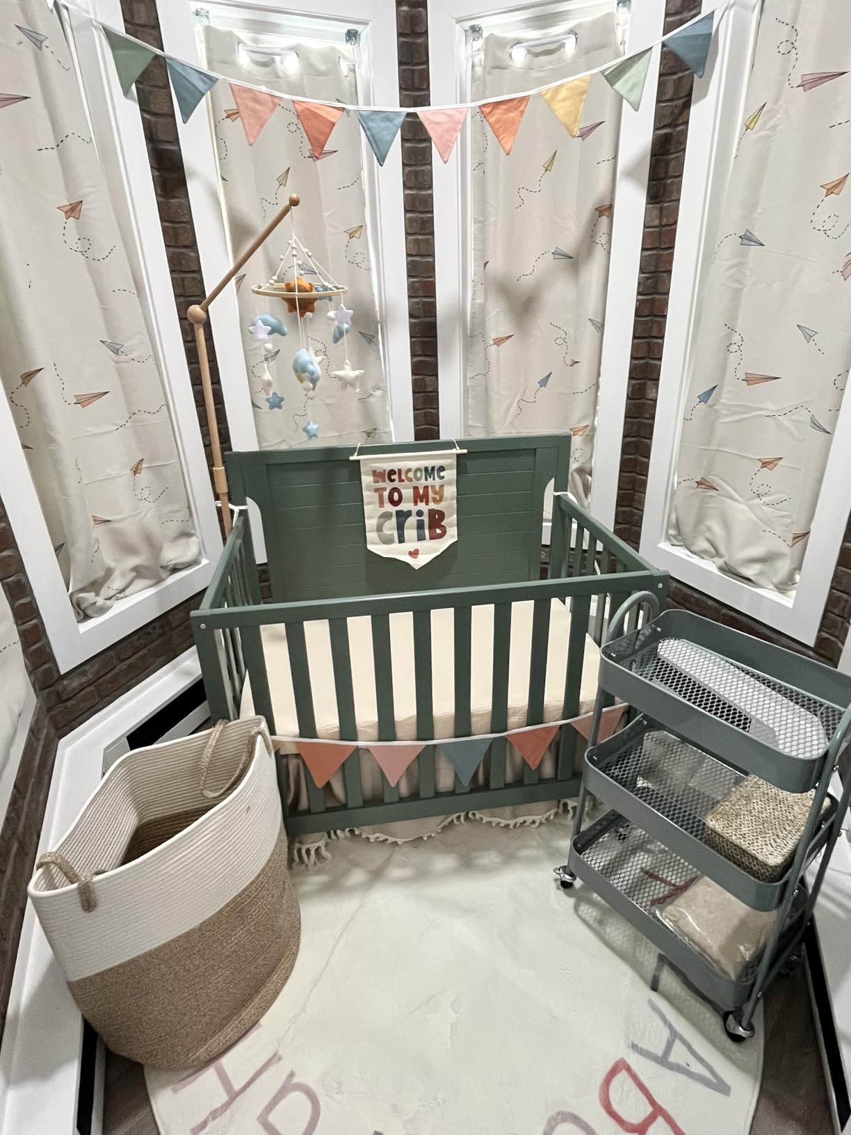 Dream On Me Bellport 4-in-1 Convertible Mini Baby Crib - Safari Green customer photo 1