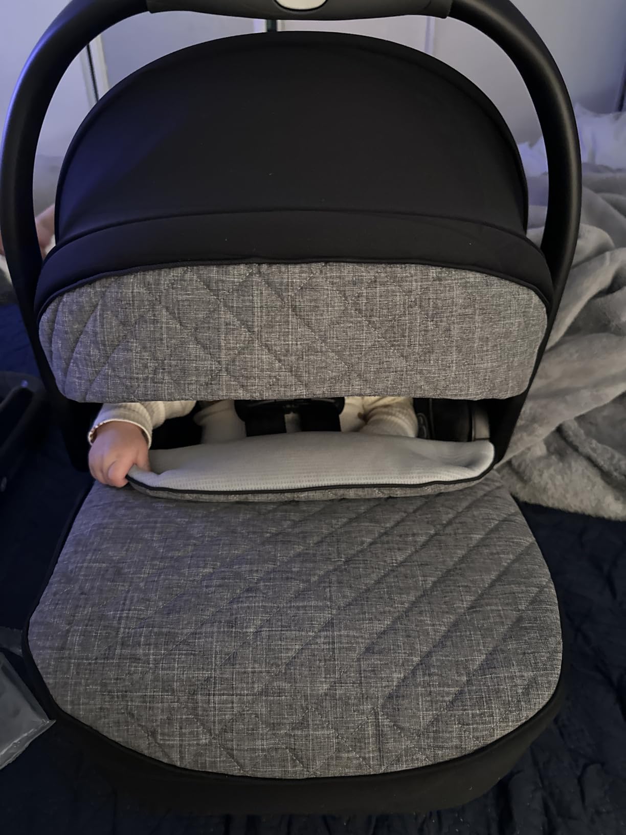 Graco SnugRide SnugFit Elite Infant Car Seat, Anti Rebound Bar for Extra Safety, SnugLock Easy Install, Premium softgood, All-Weather Boot customer photo 2