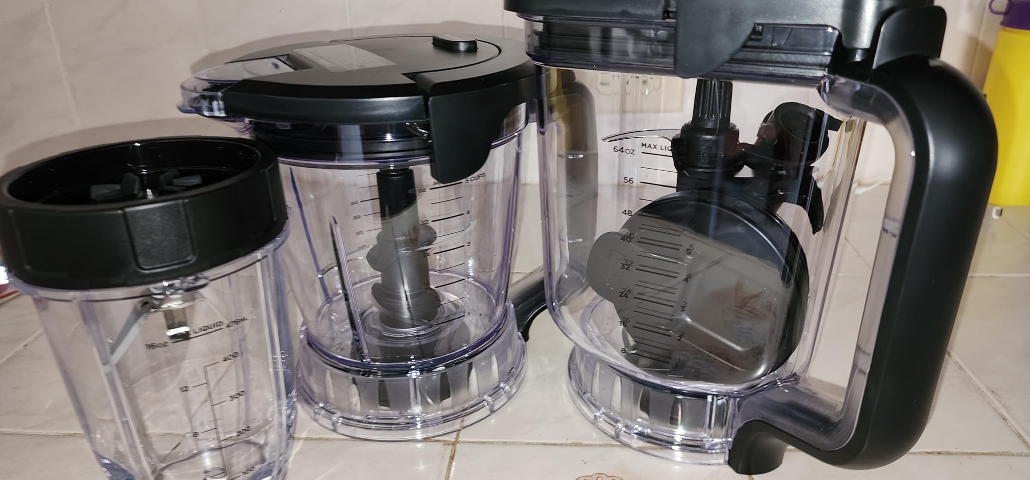 Ninja Blender, Compact Kitchen System, 1200W, 3 Functions for Smoothies, Dough & Frozen Drinks with Auto-IQ, 72-oz.* Blender Pitcher, 40-oz. Processor Bowl & 18-oz. Single-Serve Cup, Grey, AMZ493BRN customer photo 1