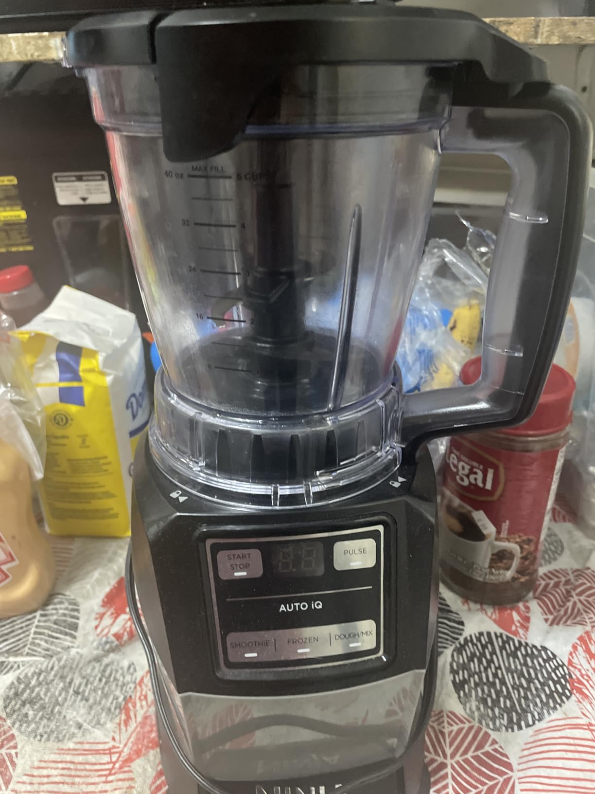 Ninja Blender, Compact Kitchen System, 1200W, 3 Functions for Smoothies, Dough & Frozen Drinks with Auto-IQ, 72-oz.* Blender Pitcher, 40-oz. Processor Bowl & 18-oz. Single-Serve Cup, Grey, AMZ493BRN customer photo 2