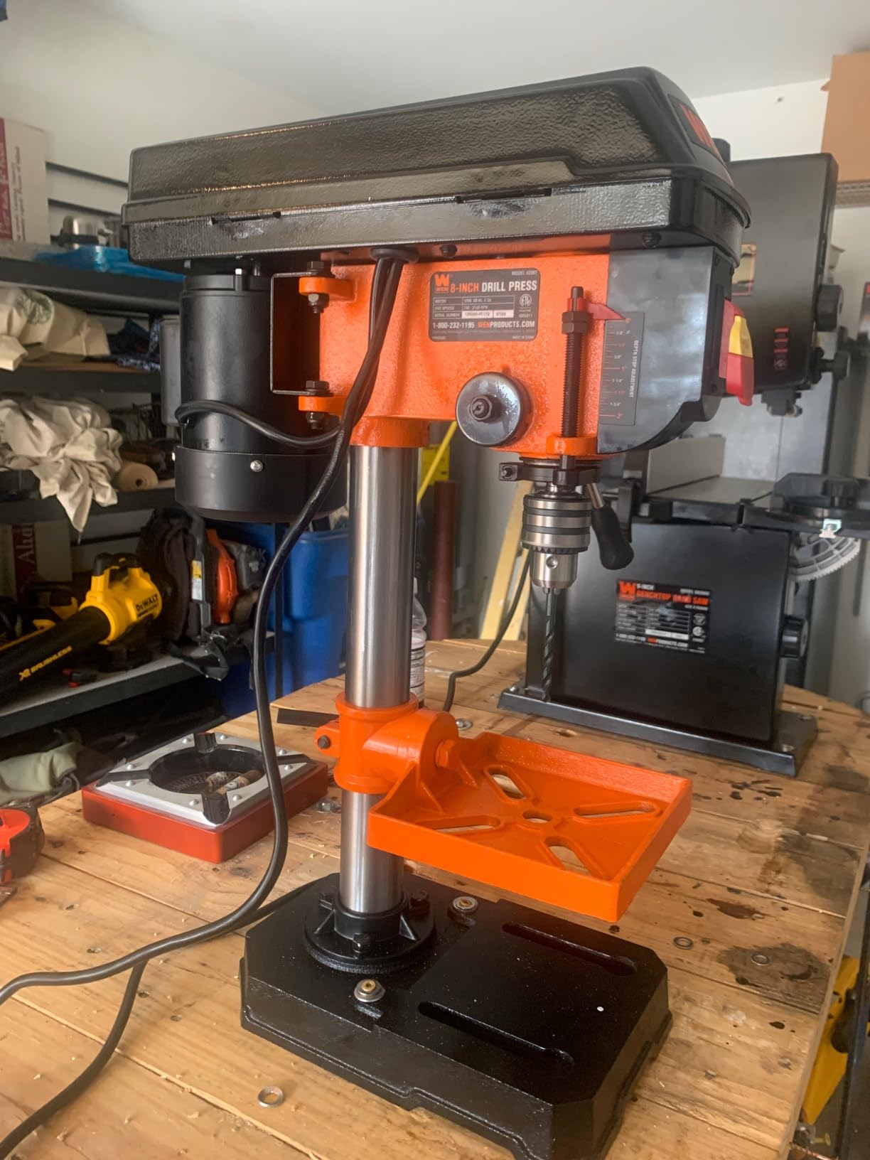 WEN 4208T 2.3-Amp 8-Inch 5-Speed Cast Iron Benchtop Drill Press,Black/Orange customer photo 2