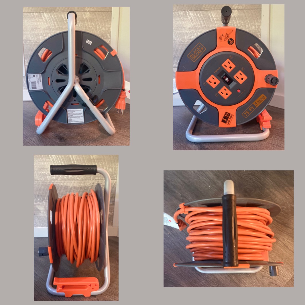 BLACK+DECKER 50 Ft. Retractable Extension Cord Reel With 4 Outlets, Multi-Plug Extension, Easy Handle Rewind & Heavy-Duty 14AWG SJTW Cable customer photo 2