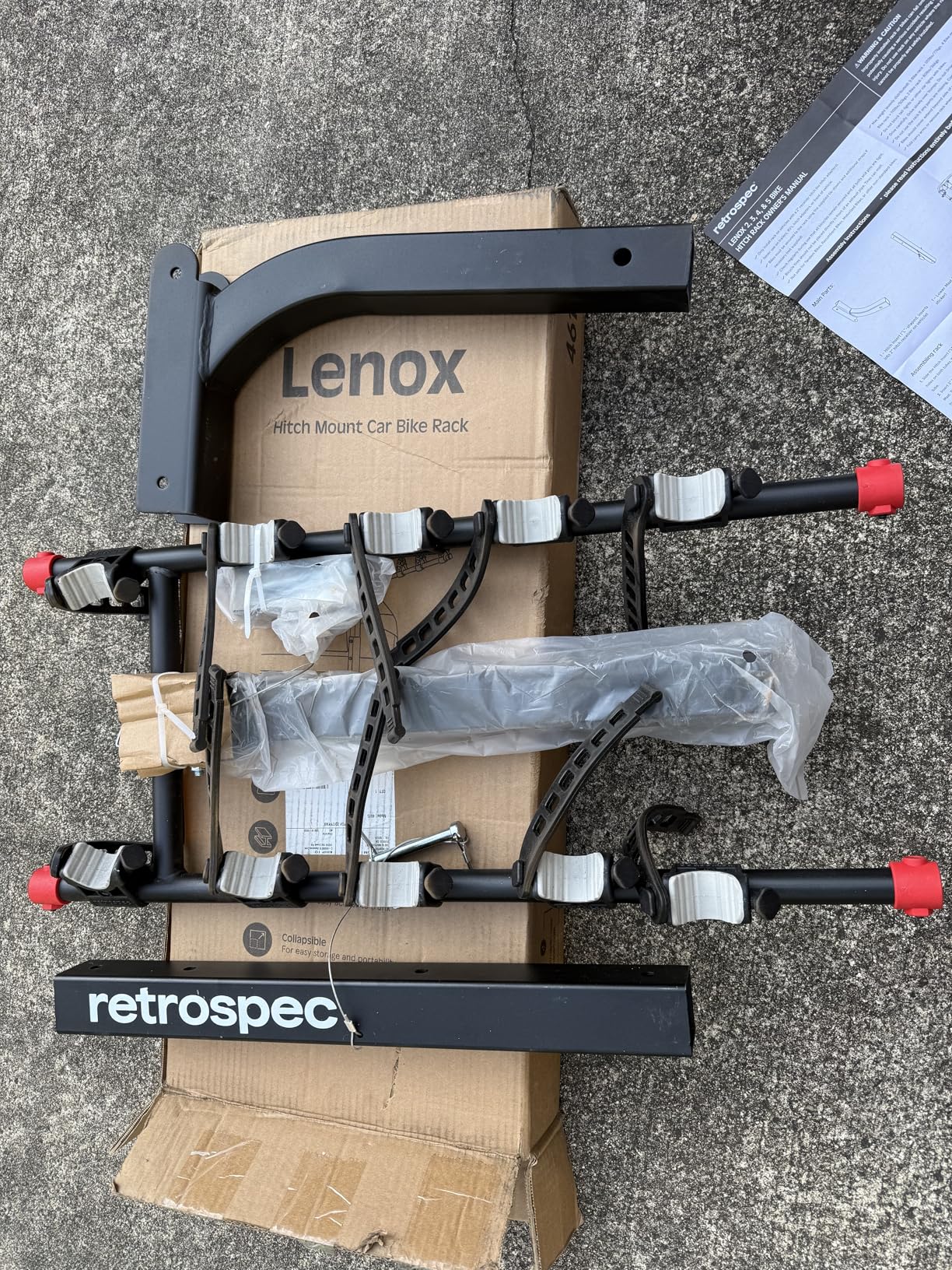 Retrospec Lenox 2-5 Bike Rack Hitch for Car, Truck, SUV - 2in Hitch Mount with Foldable Steel Frame, Anti-Rattle Adapter & Tie Down Straps customer photo 2