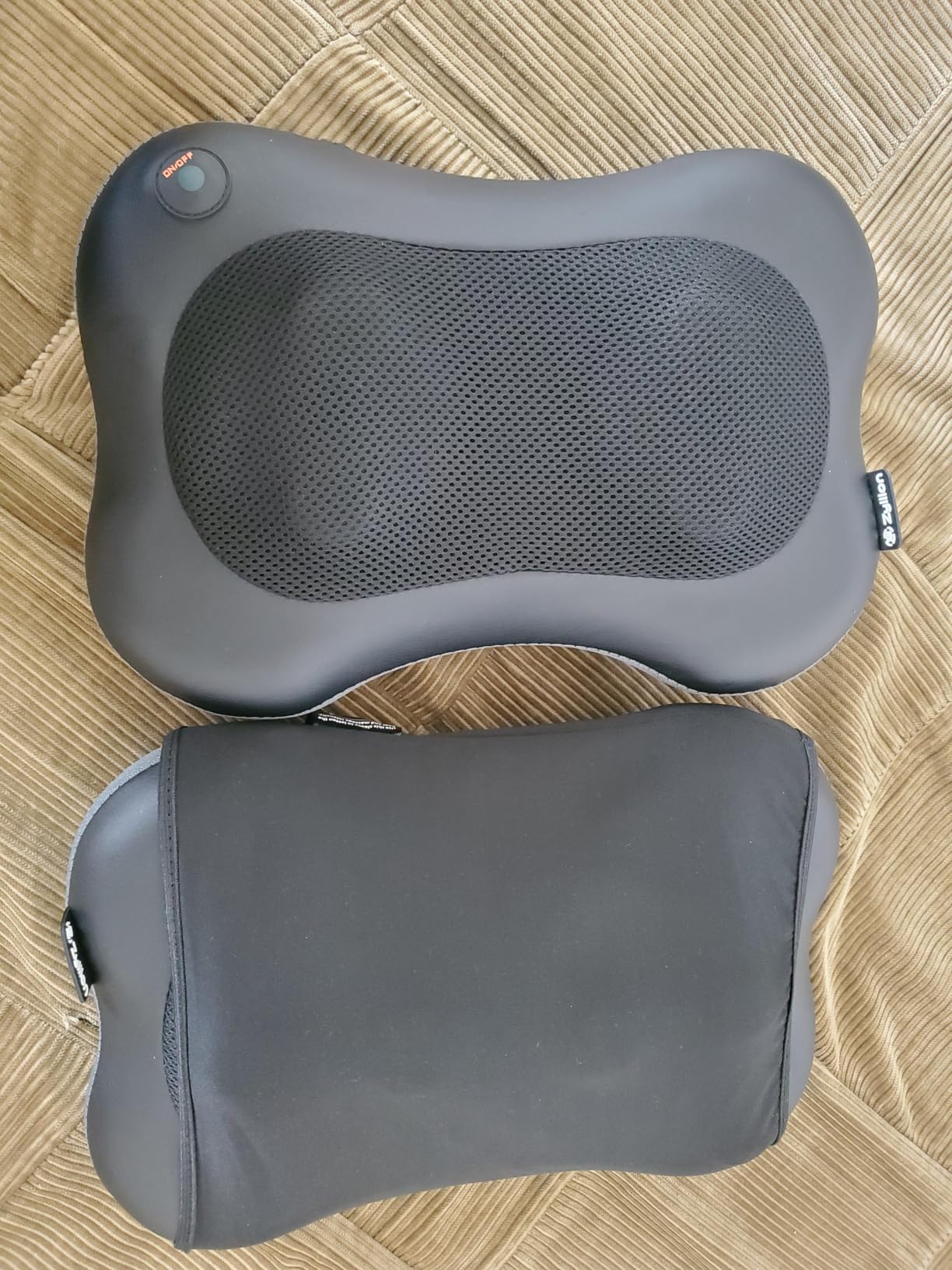Zyllion Shiatsu Back and Neck Massager with Heat - Cordless Rechargeable 3D Electric Kneading Deep Tissue Massage Pillow with 2 Speeds for Muscle Pain Relief, Black, ZMA-34RB customer photo 1
