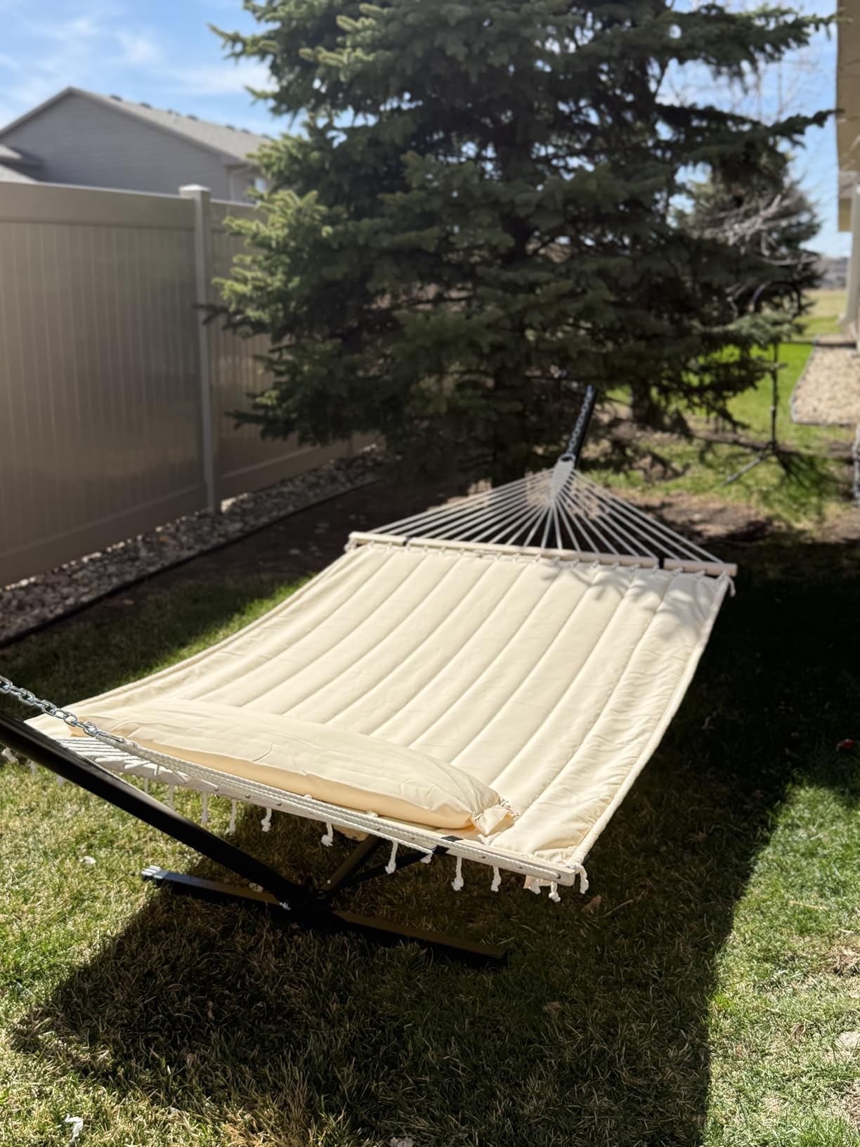 SUNCREAT 2 Person Hammock with Stand, Heavy Duty Portable Hammocks, 475 lbs Capacity customer photo 1