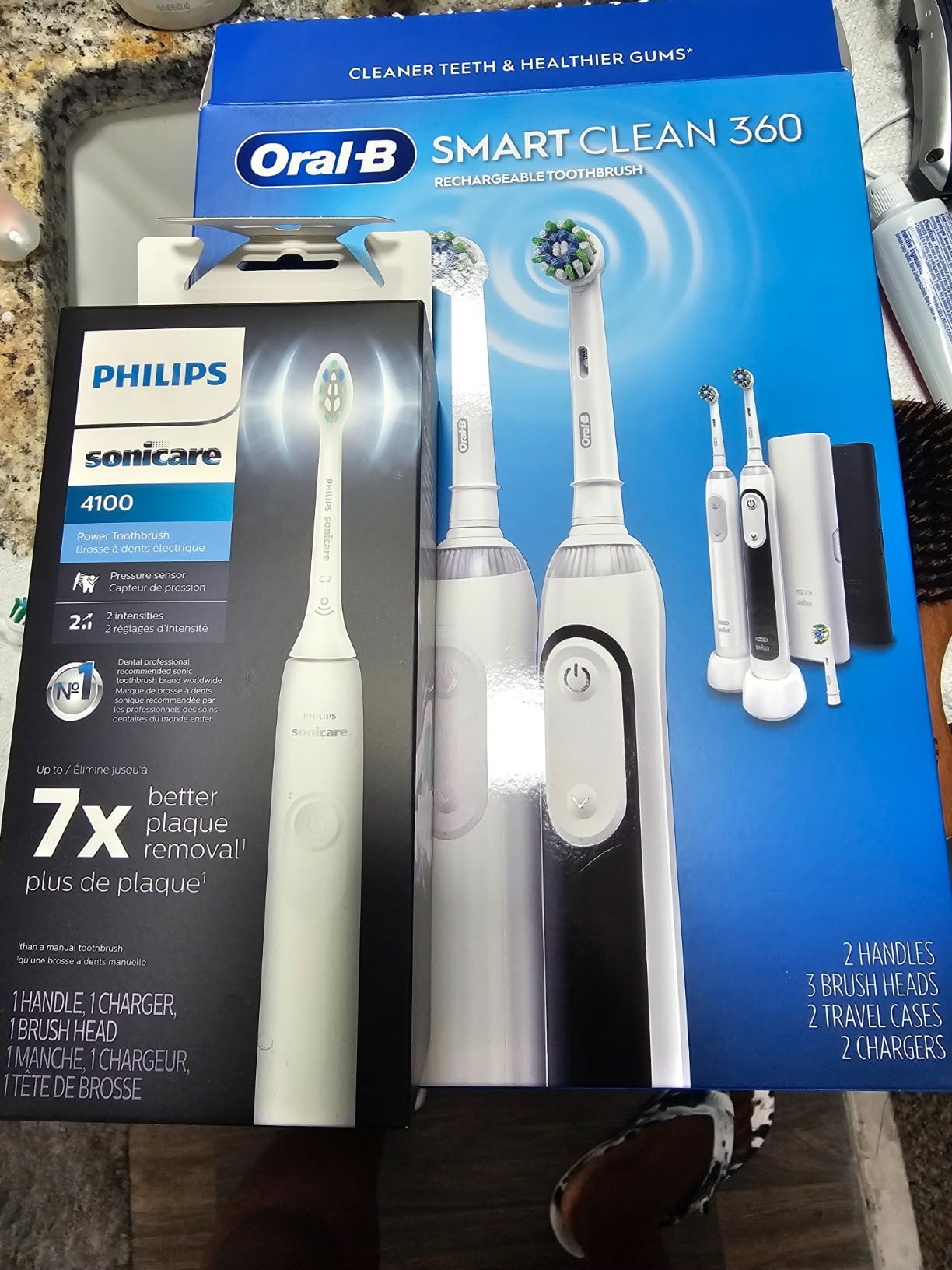 Philips Sonicare 4100 Series Electric Toothbrush - Sonic Toothbrush with Advanced Sonic Technology, Pressure Sensor, Two Intensity Settings, Smartimer & Quadpacer, White, Model HX3681/23 customer photo 2