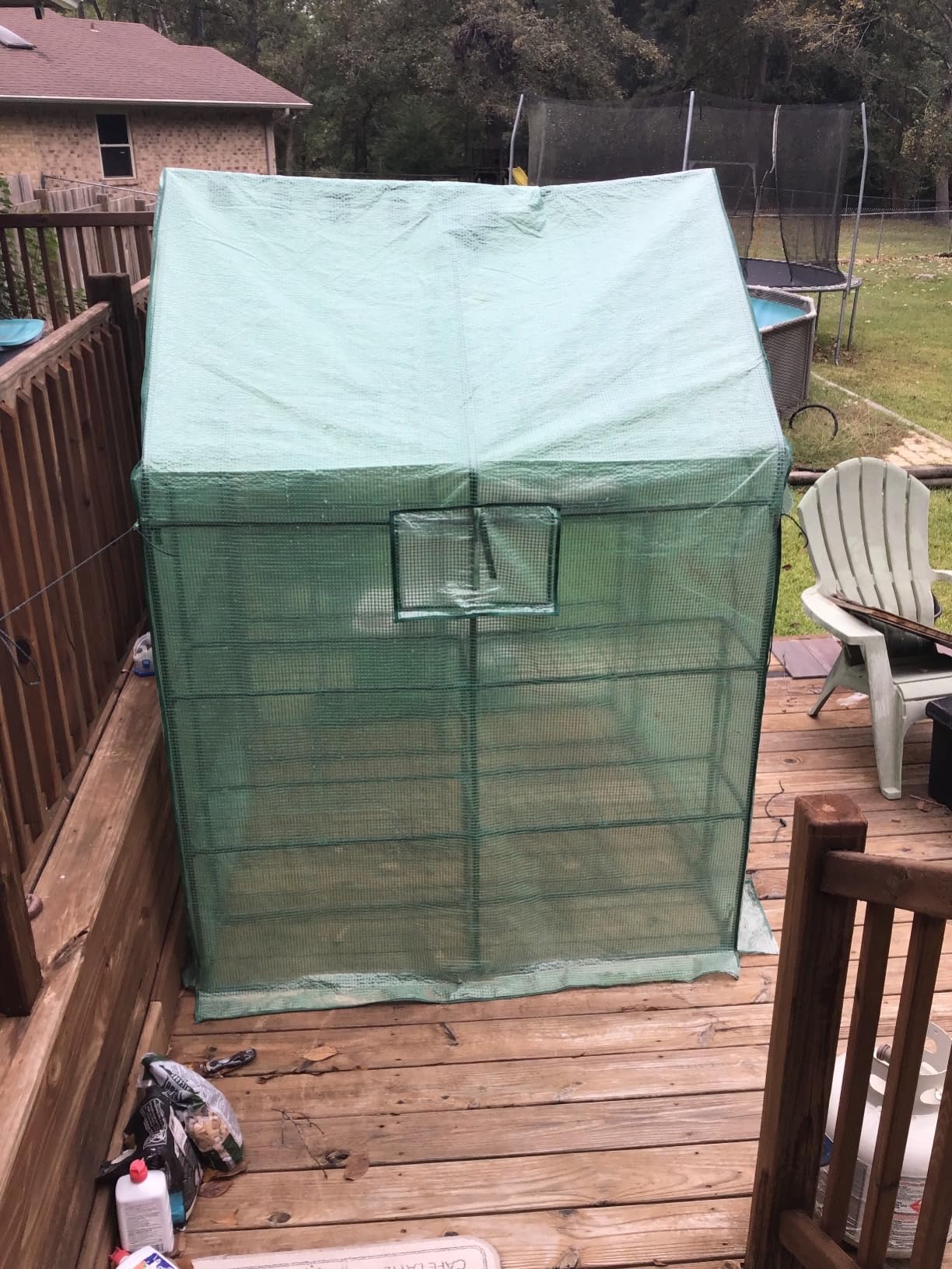 SUNGIFT Walk-in Greenhouse for Outdoors, 57x61x80 Inch Large Greenhouse, 3 Tiers 10 Shelves Mini Green House Kit with Observation Windows Roll-up Door customer photo 2