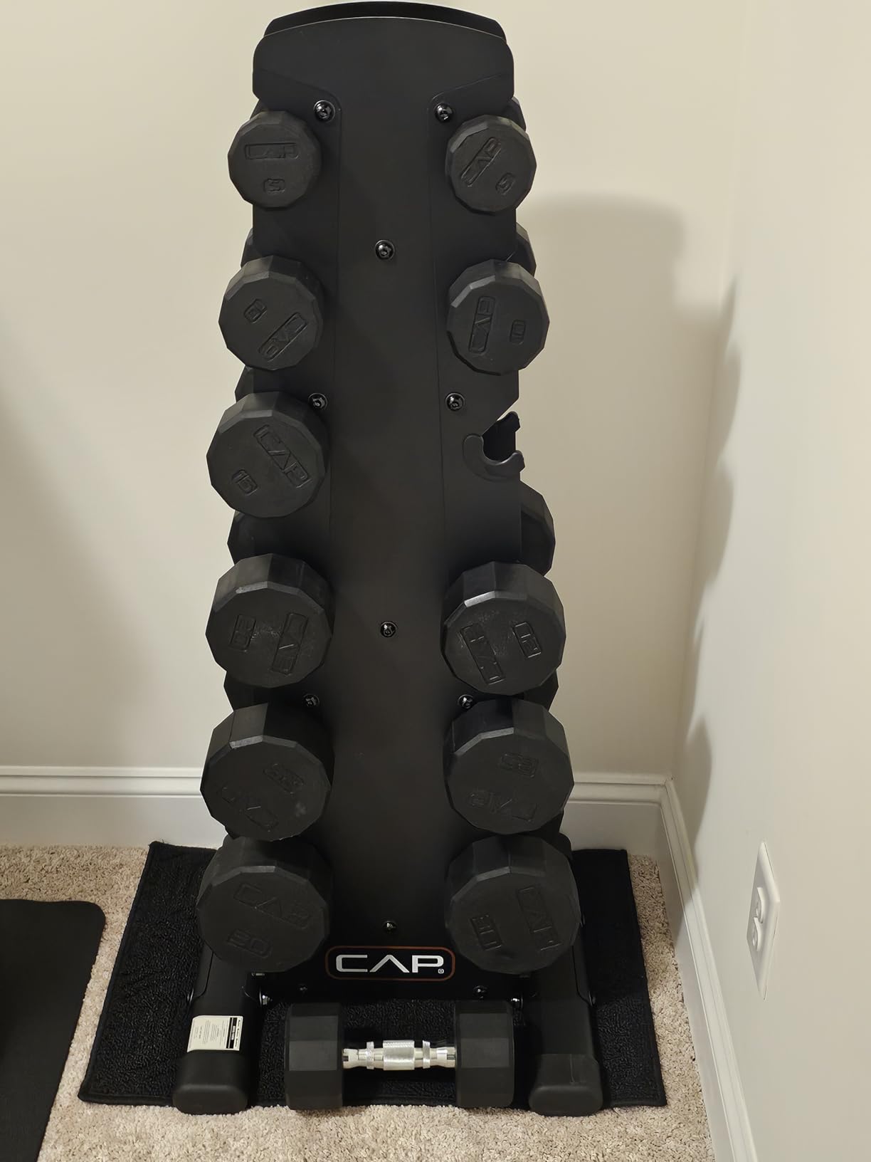 CAP Barbell Rubber Coated Hex Dumbbell Set with Storage Rack | 100-210 lb Options customer photo 1