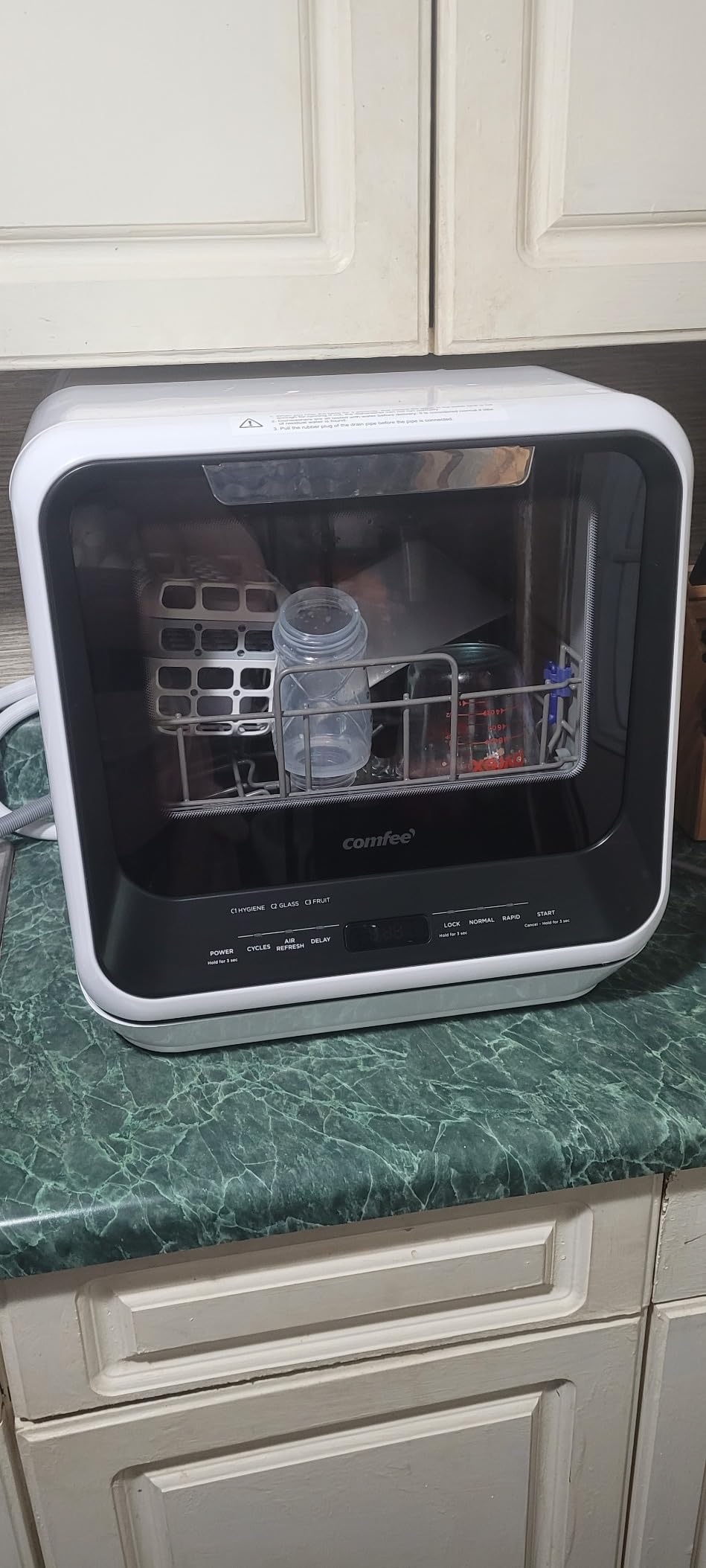 COMFEE' Portable Mini Dishwasher Countertop with 1.32Gal Built-in Water Tank for Apartments & RVs, No Hookup Needed, 6 Programs, 360 Degree Dual Spray, 162F High-Temp & Air-Dry Function customer photo 2