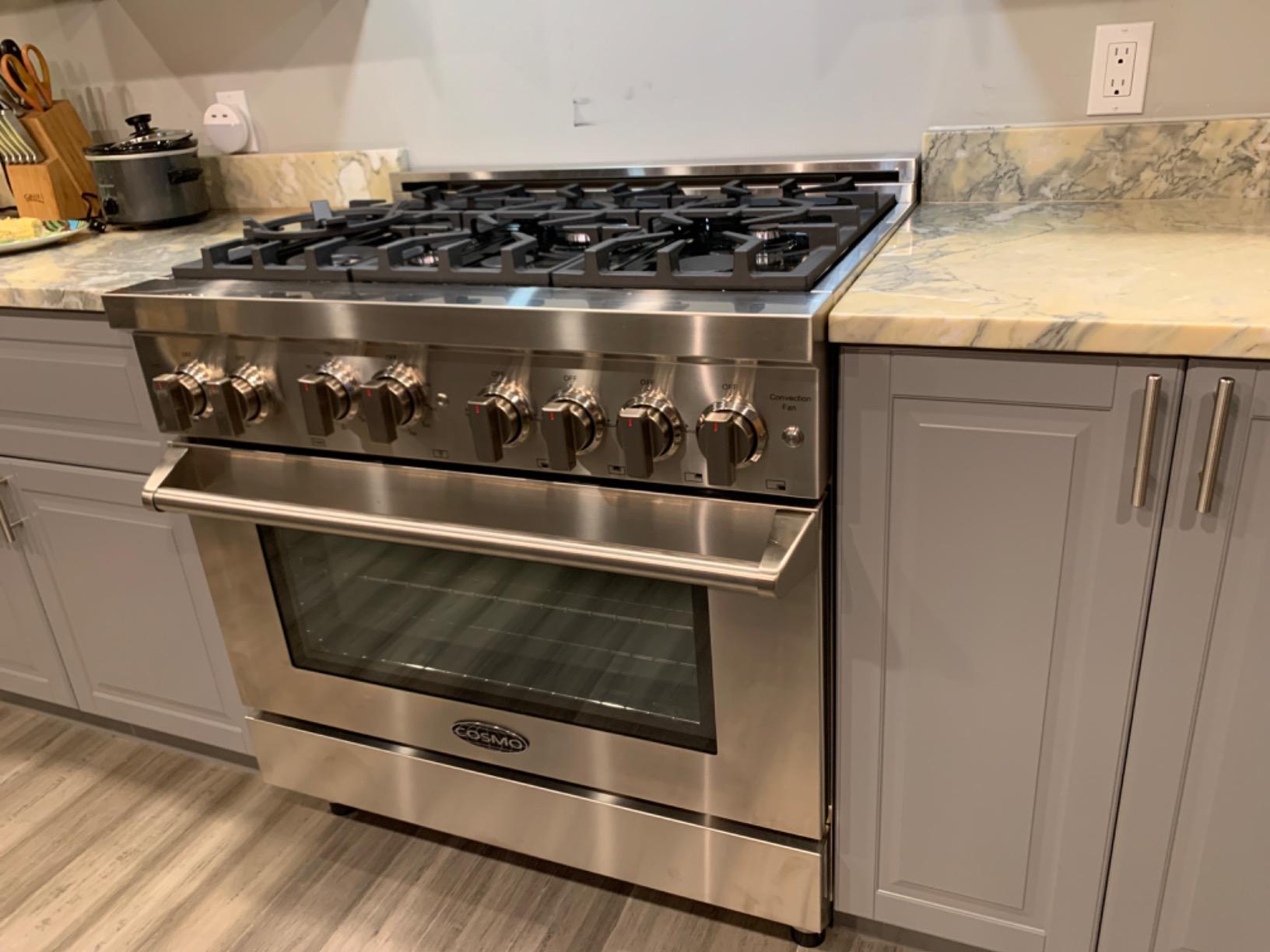 COSMO COS-GRP486G 48 in. 5.5 cu. ft. Double Oven Gas Range with 8 Italian Burners and Heavy Duty Cast Iron Grates in Stainless Steel customer photo 1