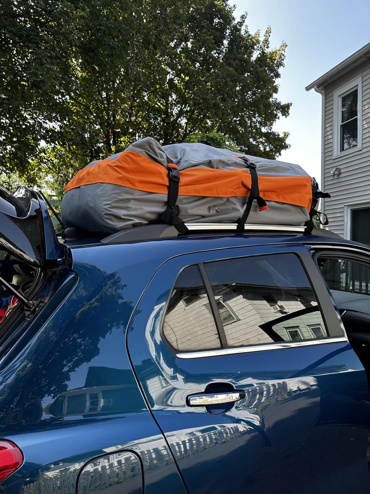 Car Rooftop Cargo Carrier Bag - 20 Cubic Feet Waterproof Heavy Duty 900D Roof Bag for All Vehicles SUV with/Without Roof Rack, Car Storage Bag with Anti-Slip Mat, 6 Hooks & Luggage Lock customer photo 2