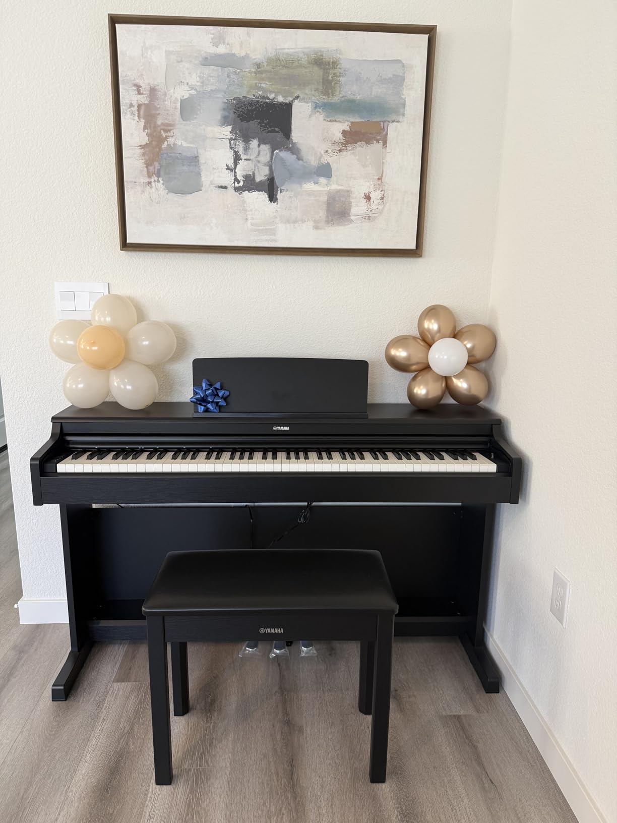 Yamaha Arius Series 88-Key Weighted Action Upright Digital Piano for Beginner and Intermediate Players, Dynamic Response, Grand Piano Sound, 3-pedal Unit, Bench Included, Rosewood YDP105R customer photo 3