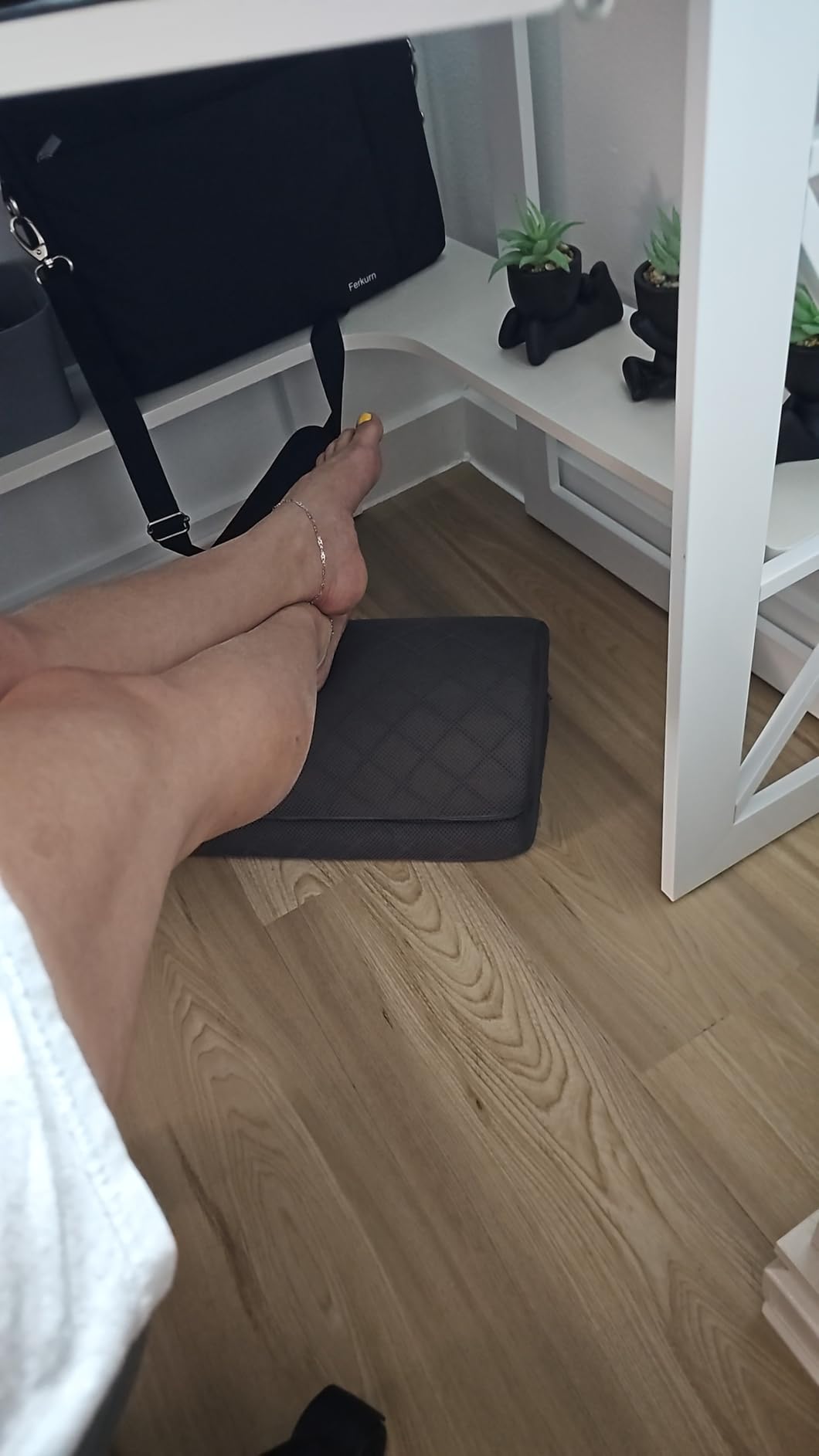 CushZone Foot Rest, Desk & Gaming Accessories, Foot Rest for Under Desk with 2 Adjustable Heights & Removable Cover, Office Desk Accessories (Gray) customer photo 1