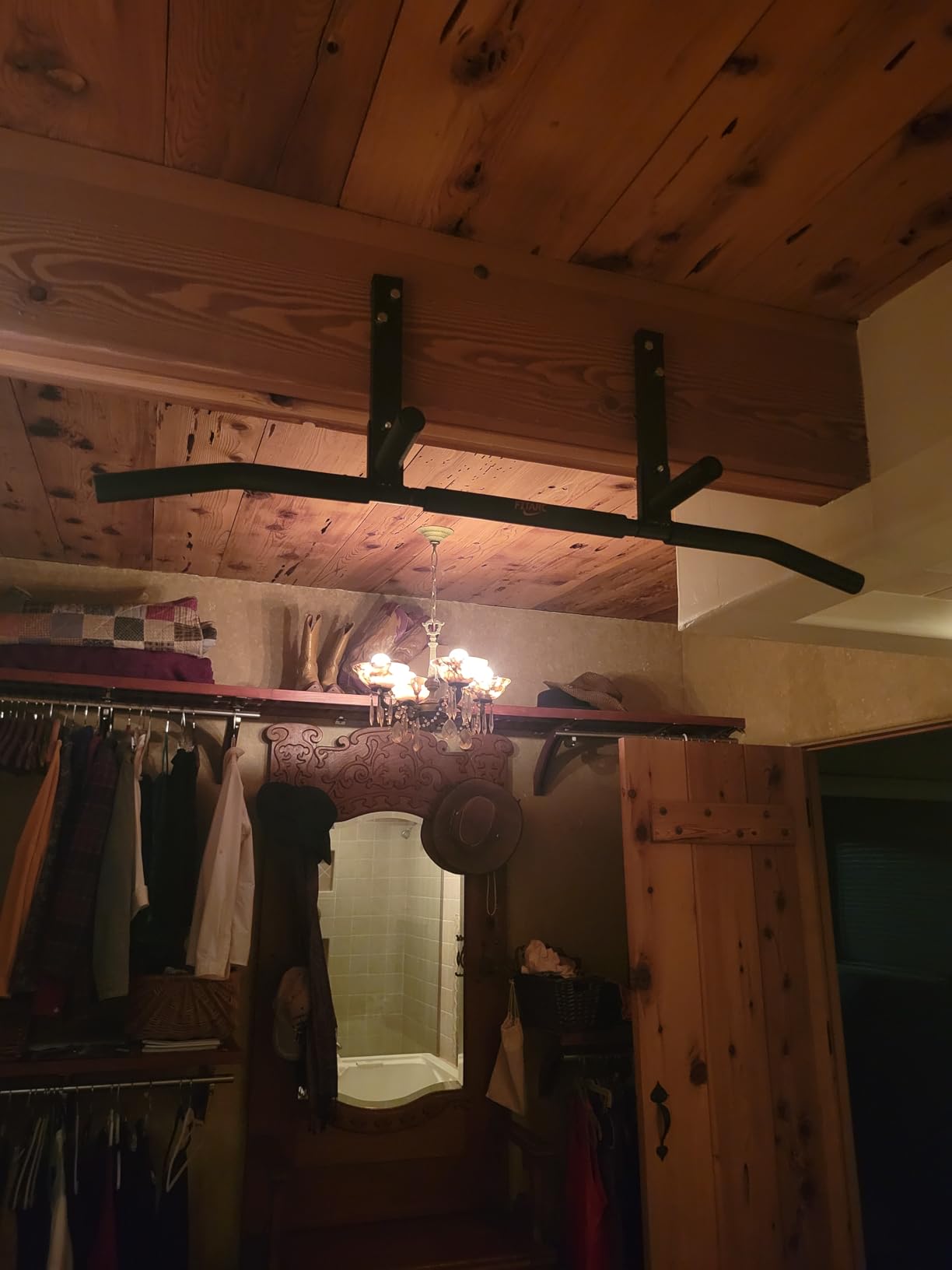 Fitarc Joist Mount Pull Up Bar, Wall Chin Up Bar Ceiling Mount for Beams, Heavy Duty Steel Construction, Home Gym Workout Equipment -Patent Pending customer photo 1