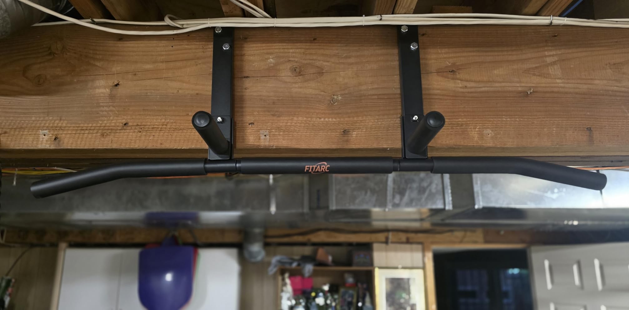 Fitarc Joist Mount Pull Up Bar, Wall Chin Up Bar Ceiling Mount for Beams, Heavy Duty Steel Construction, Home Gym Workout Equipment -Patent Pending customer photo 2