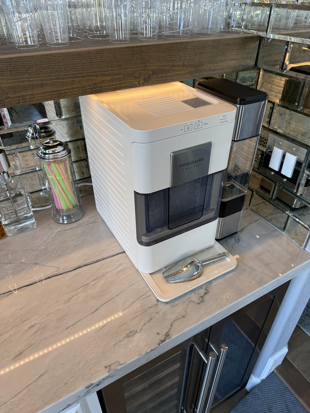 Frigidaire Nugget Ice Maker, Countertop Ice Machine with Transparent Window, Sonic Ice Maker with 44 lbs. Capacity, Auto Self Cleaning Ice Maker Machine, 2.0 Gen, Cream customer photo 2
