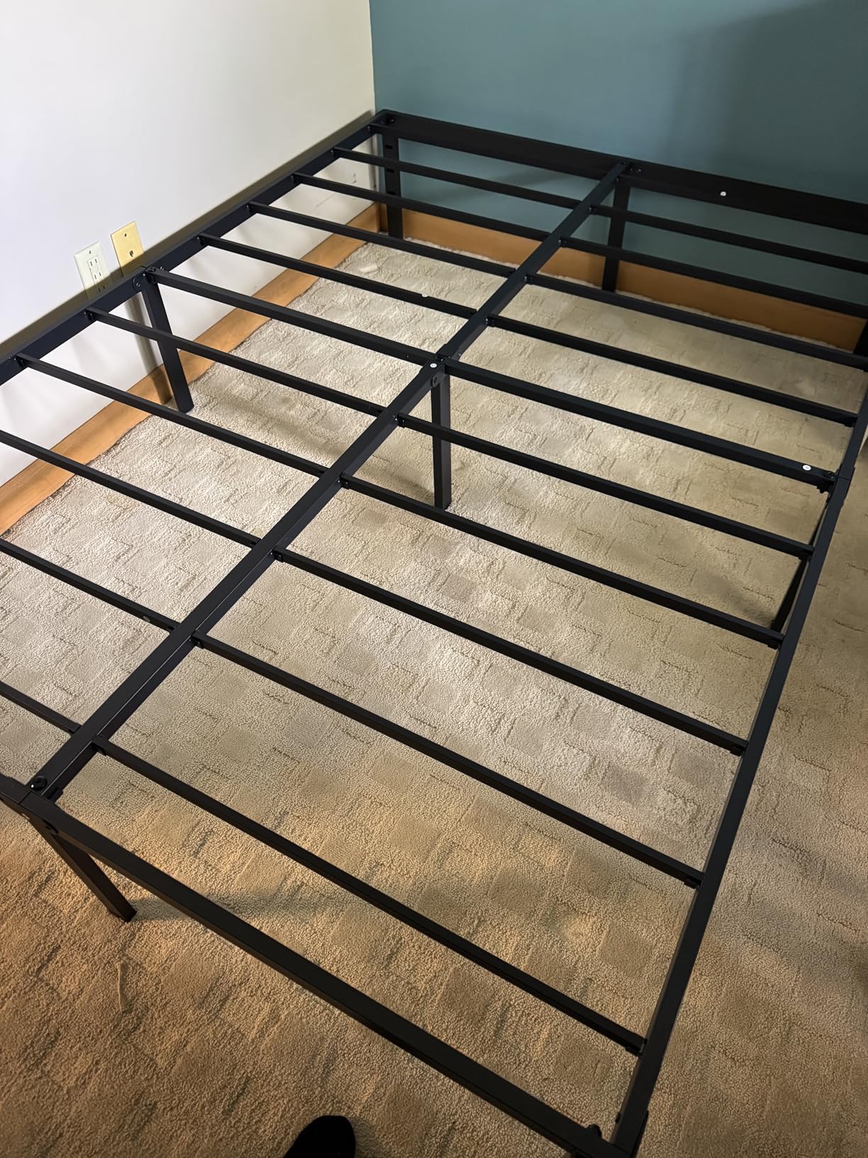 Hafenpo 14 Inch Queen Bed Frame - Sturdy Metal Platform Queen Size, No Box Spring Needed, Heavy Duty, Easy Assembly, Strong Bearing Capacity, Under Bed Storage, Black customer photo 2