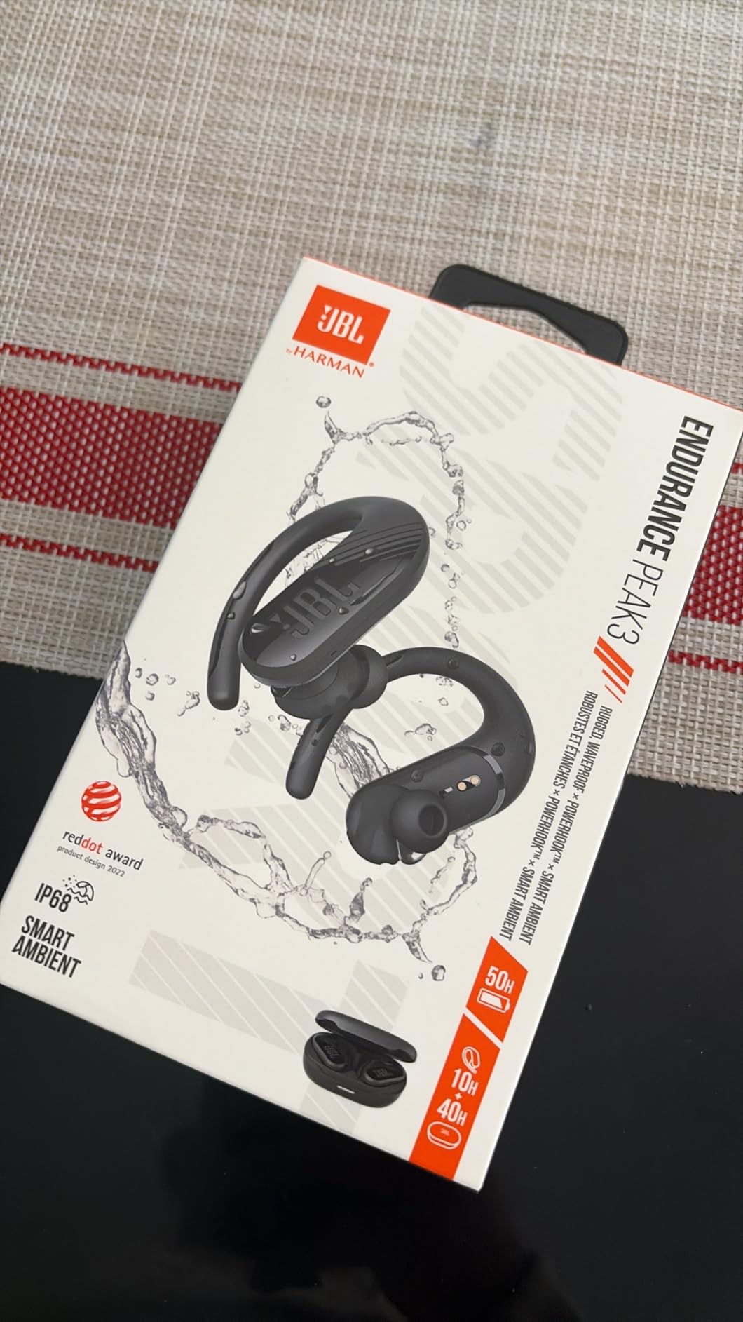 JBL Endurance Peak 3 - Dust and Water Proof (IP68) True Wireless Active Earbuds, JBL Pure Bass Sound, Up to 50 Total Hours of Playback with Speed Charge, Ambient Aware & Talk Thru (Black) customer photo 1