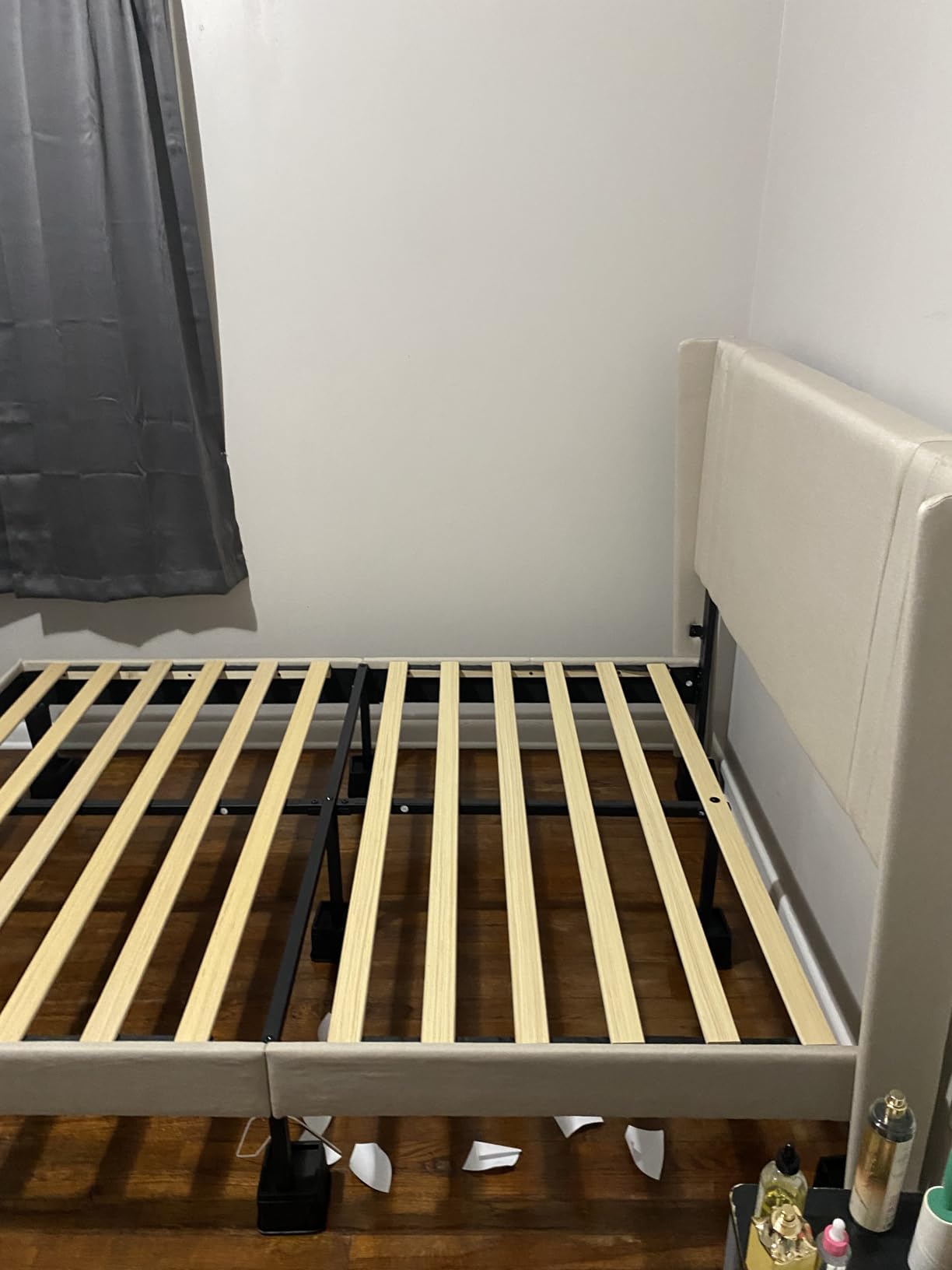 Gizoon Queen Bed Frame with Wingback Headboard, Upholstered Platform Bed, Wooden Slats, Noise-Free, No Box Spring Needed, Easy Assembly customer photo 2