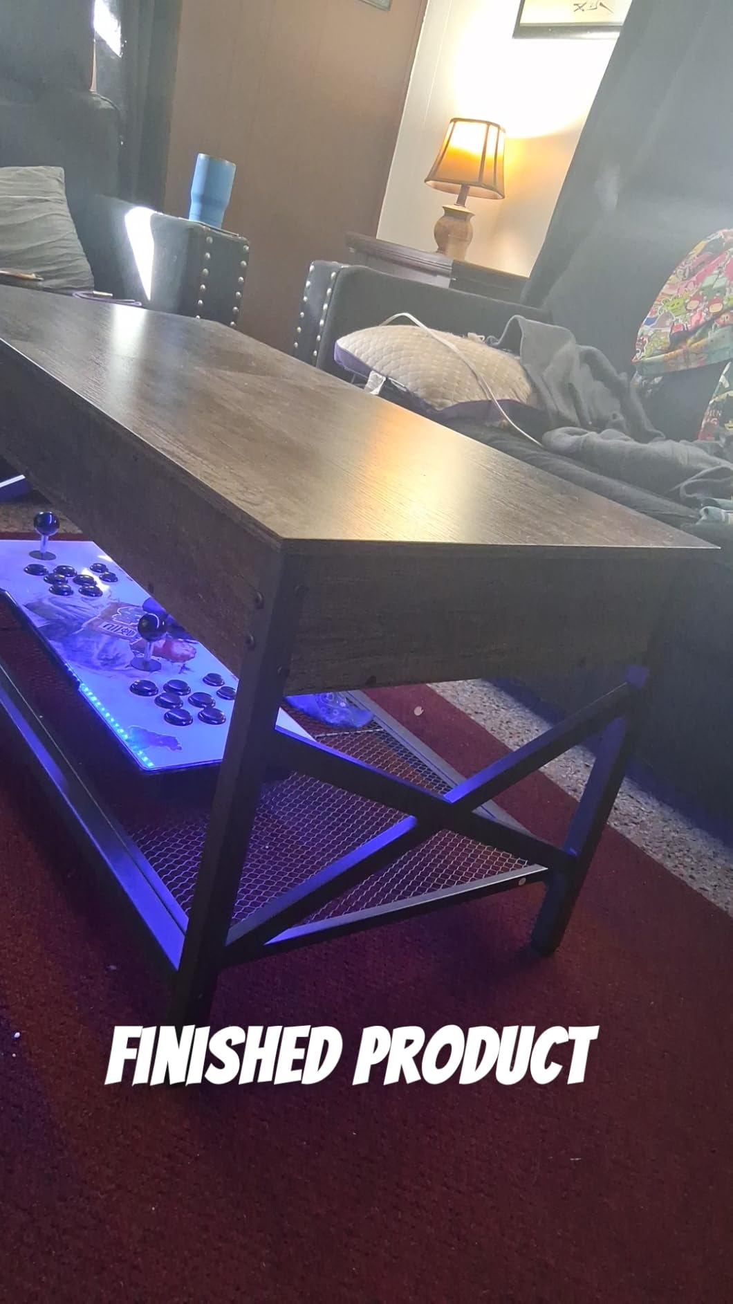 Aheaplus Black Lift-Top Coffee Table with LED Light, Power Outlets and Storage Shelf, 41.7