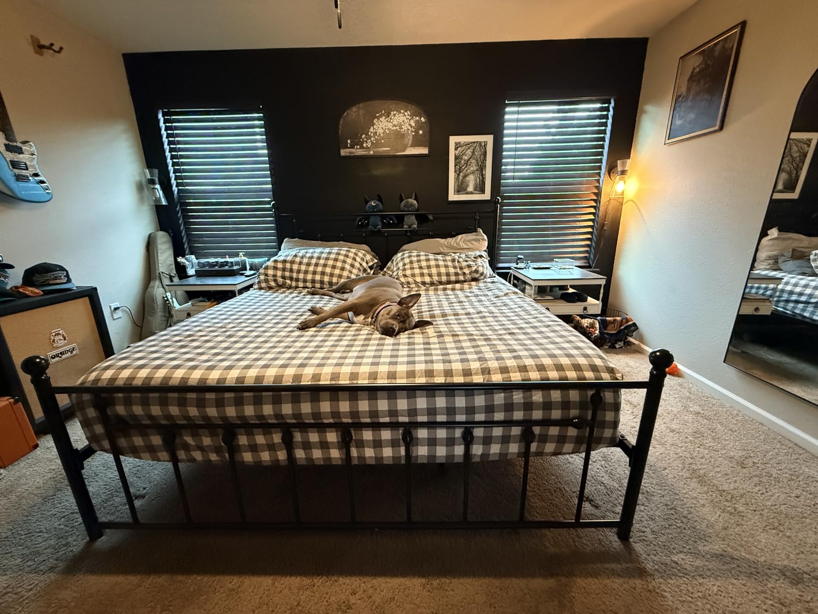 Allewie 14 Inch Queen Size Metal Platform Bed Frame with Victorian Vintage Headboard and Footboard, Mattress Foundation, Under Bed Storage, No Box Spring Needed, Easy Assembly, Noise Free, Black customer photo 1