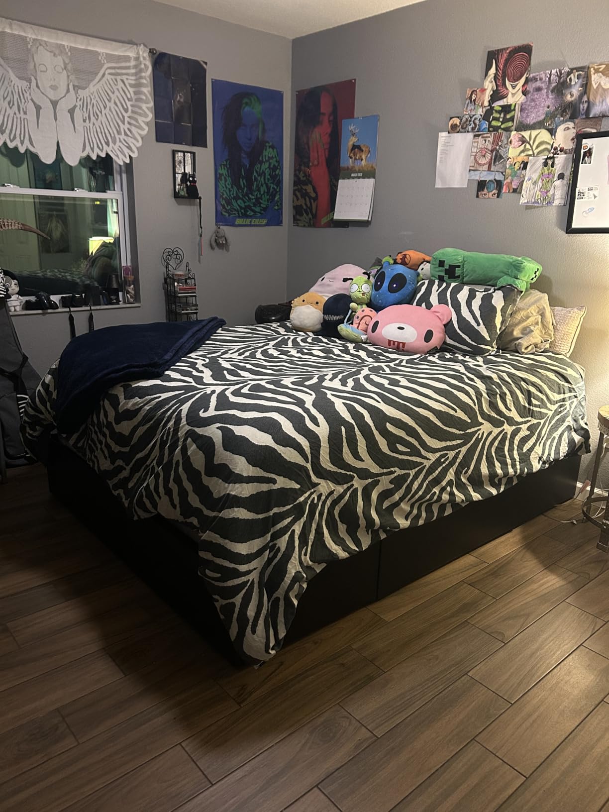 Allewie Queen Size Platform Bed Frame with 3 Storage Drawers, Faux Leather Upholstered, Wooden Slats Support, No Box Spring Needed, Easy Assembly, Black customer photo 1