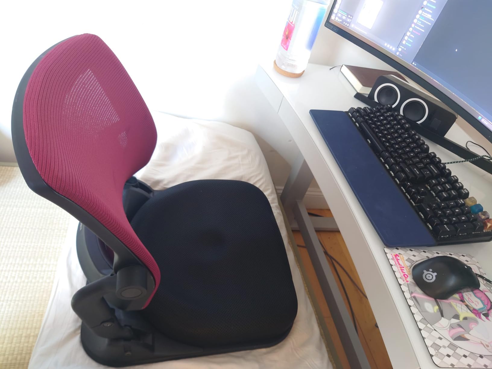 Patented Floor Chair with Back Support - Foldable Orthopedic Floor Chair for Adults/Children - Japanese Legless Seat for Meditation, TV, Pelvic Adjustment - Recliner with Back Support (Gray) customer photo 2