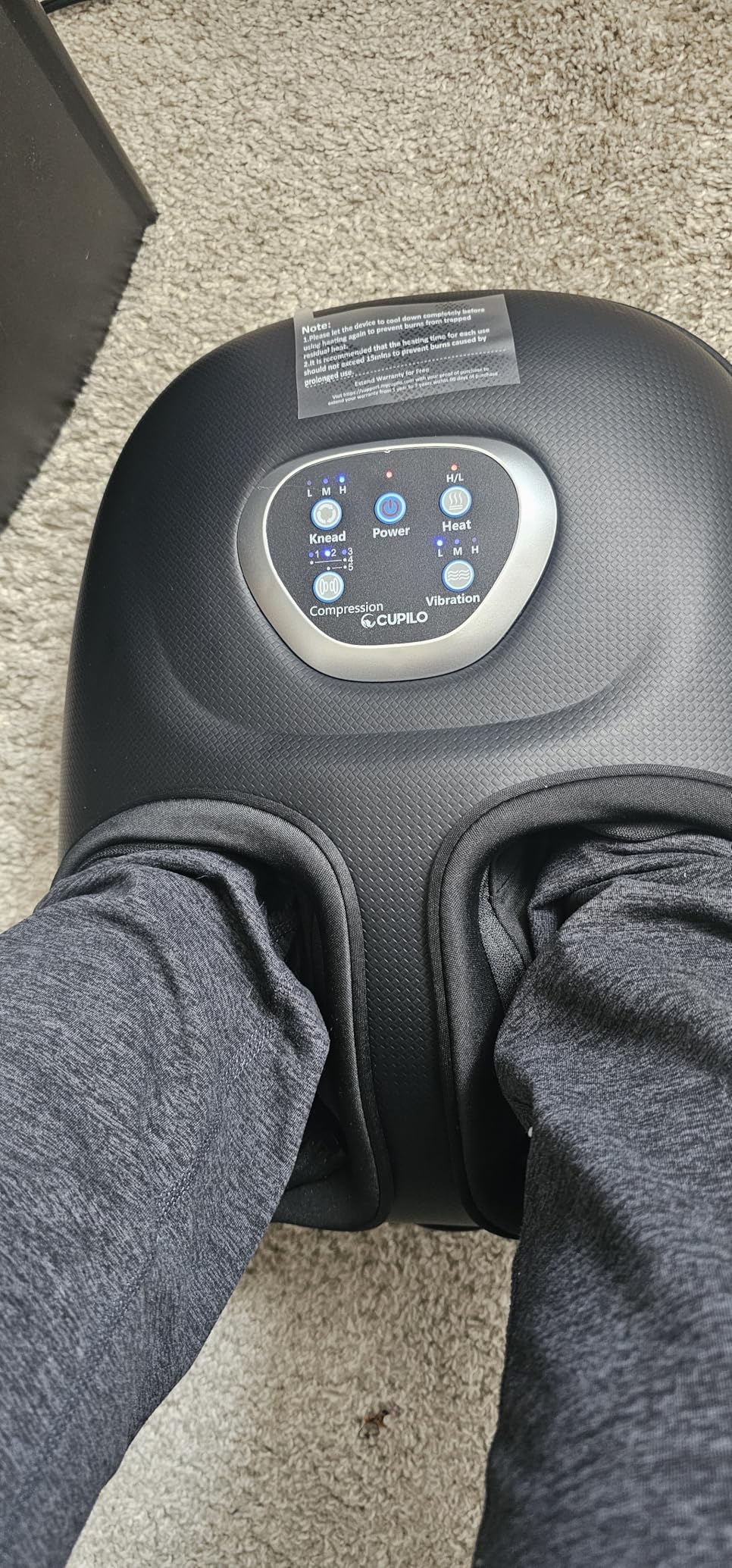CuPiLo Foot Massager FSA Eligible HSA, 2026 Upgraded, Feet Massager with Heat for Plantar Fasciitis Relief, 5 Levels Compression & Vibration Massage customer photo 1