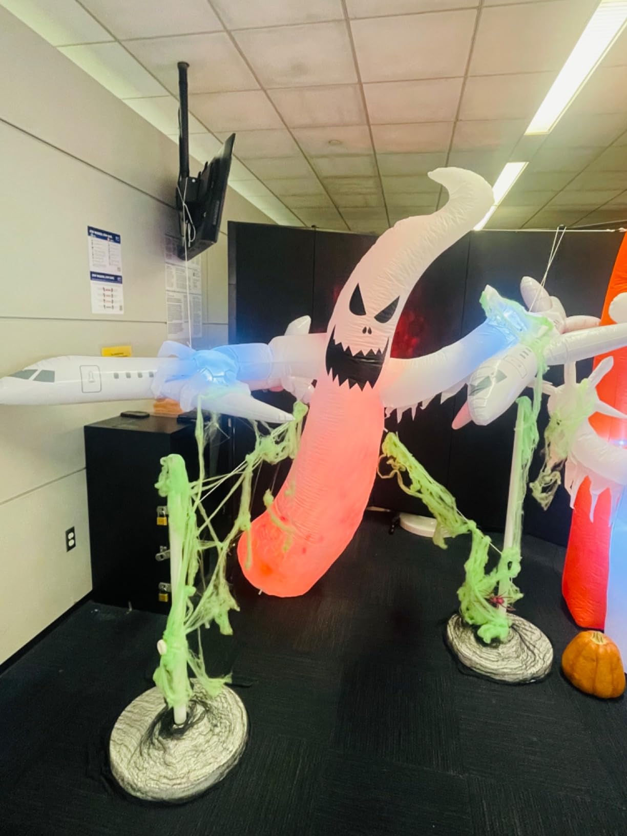 MGparty 8 FT Tall Halloween Inflatables Ghost Outdoor Decorations Blow Up Yard Sracy Ghost with Built-in LEDs Red Disco Light for Lawn Garden Holiday Party customer photo 1