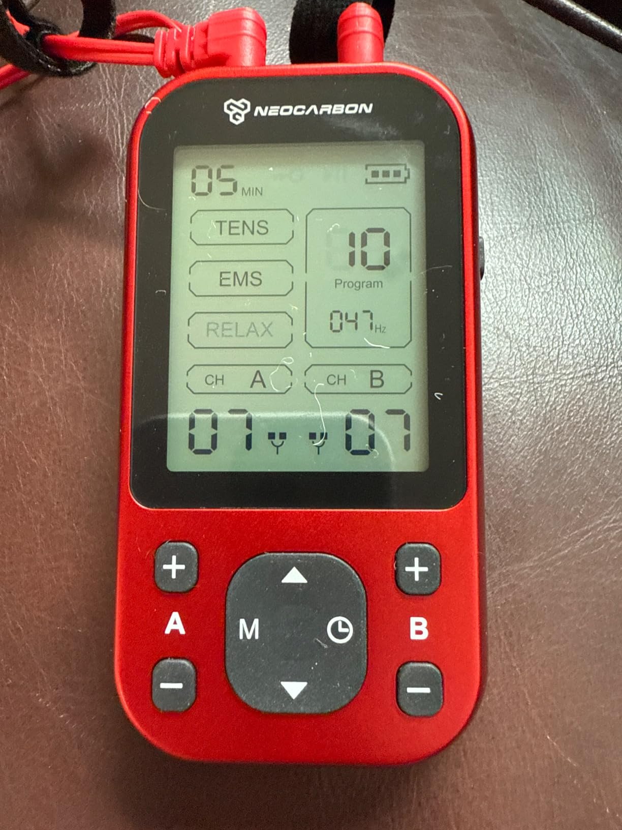 TENS Unit Muscle Stimulator Pro for Back Pain Relief, Shoulder Recovery and Physical Therapy, Electronic EMS Massager Machine with PMS Pulse for Effective Shock Therapy, Red customer photo 2