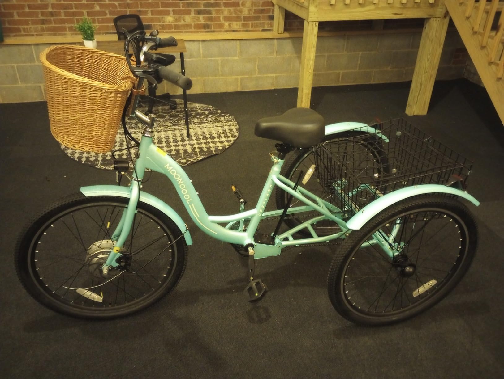 MOONCOOL Adult Electric Tricycle, 350W Front Drive Motor (Peak 700W), 15.5MPH E-Trike, Removable 36V 10.4Ah Battery, Max 60 Miles, 7-Speed 3 Wheel Electric Bike customer photo 2
