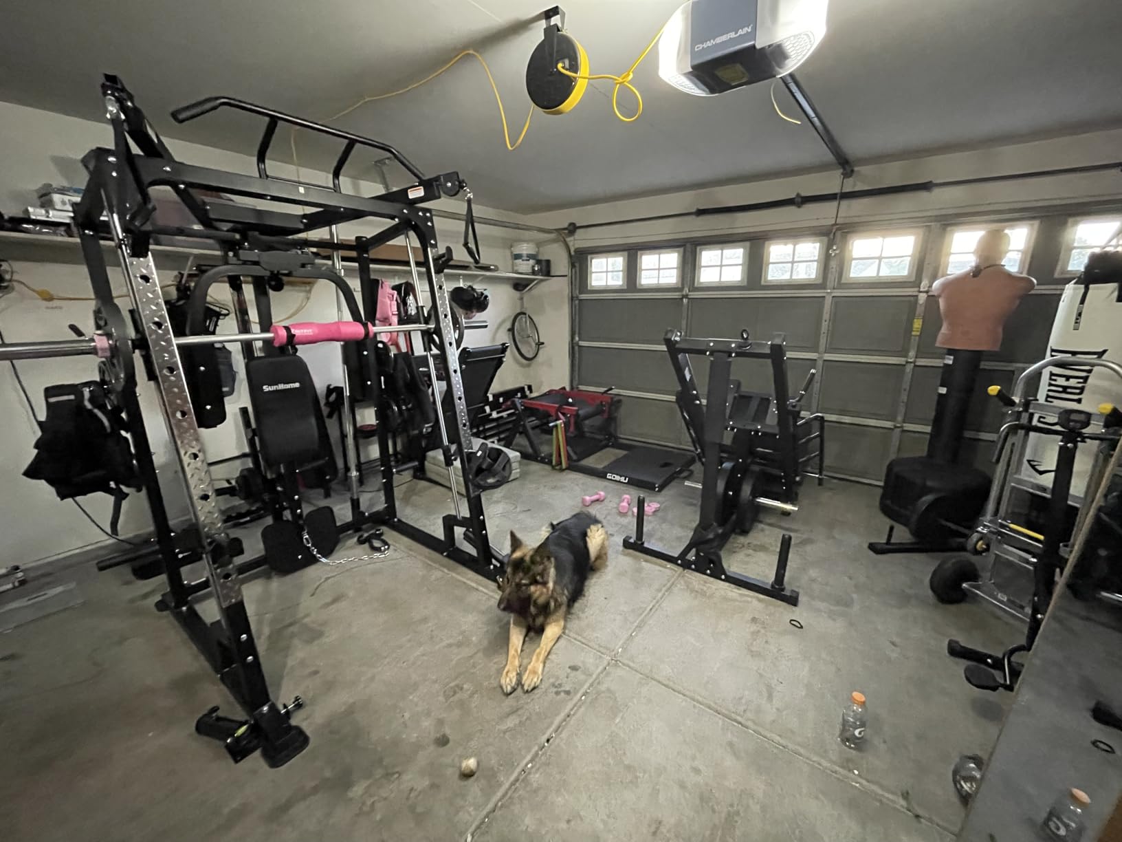 Smith Machine, Power Cage Squat Rack with Smith Bar, LAT Pull-Down Systems, Cable Crossover Machine and Cable Attachment for Home Gym customer photo 2