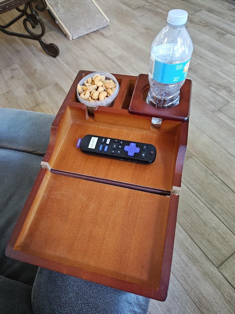 GHKINMAL Couch Cup Holder Tray, 15.4
