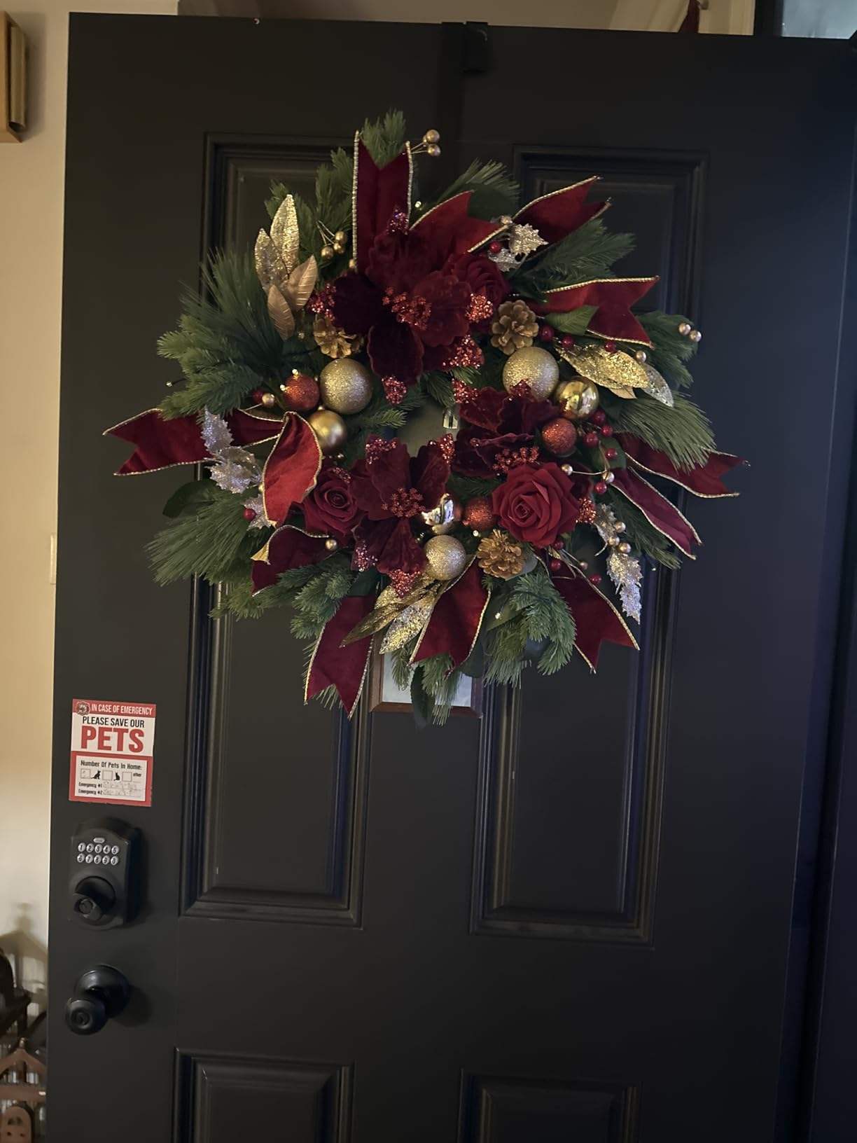 Christmas Wreaths for Front Door, Soomeir 24 Inch Outdoor Christmas Wreath with Lights, Large Prelit Wreath customer photo 1