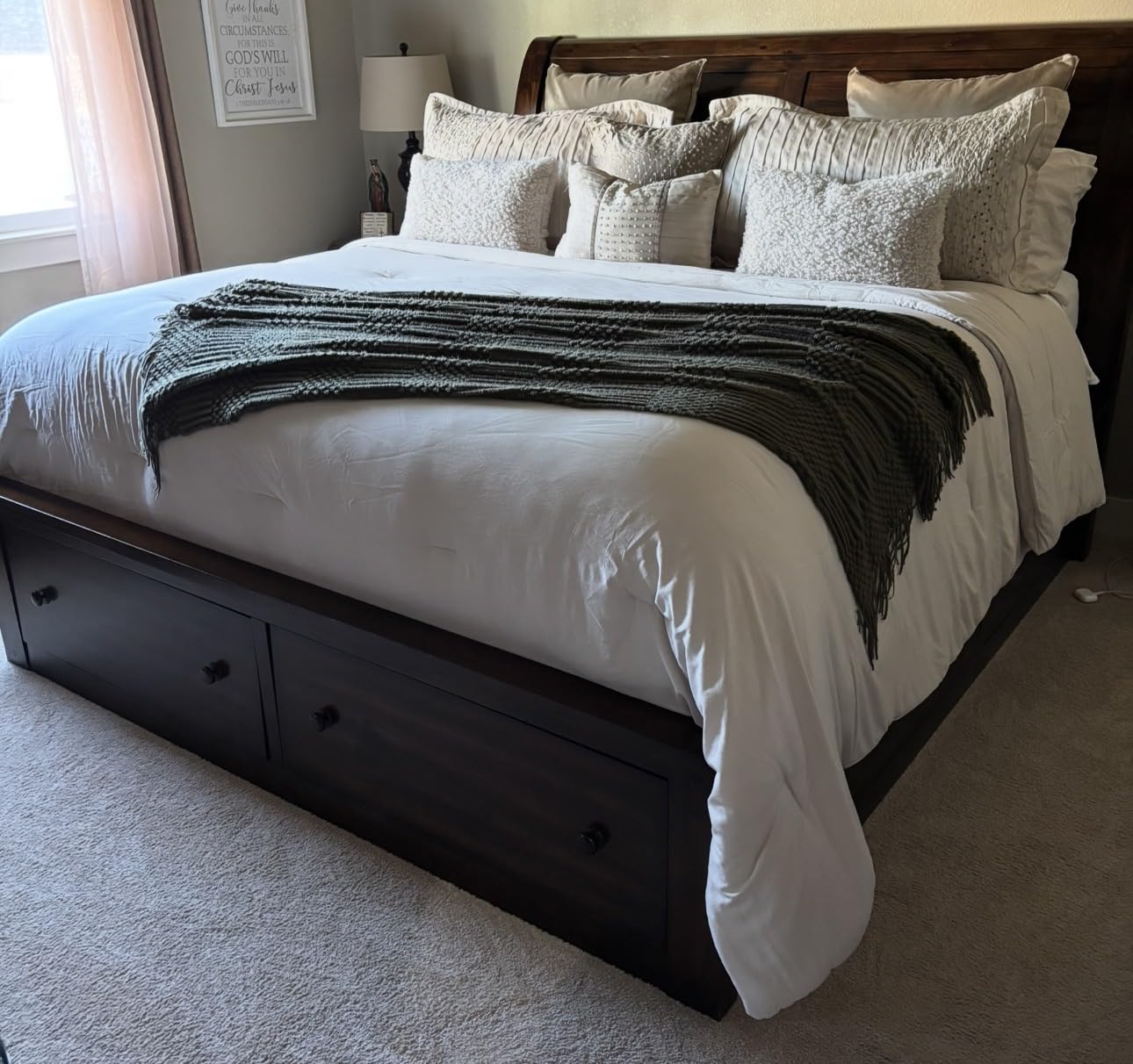 Bedsure Queen Comforter Set, Beige Soft Prewashed Bedding for All Seasons, 3 Pieces GentleSoft Bed Set, 1 Lightweight Comforter (90x90) and 2 Pillowcases (20x26) customer photo 1