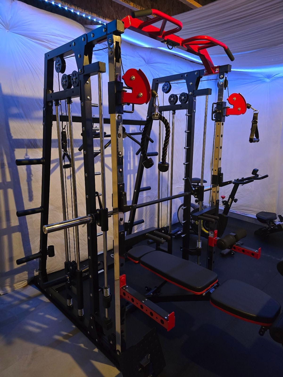 Mikolo M4 2.0 Standard/Ultra/Elite Smith Machine, 2200lbs Squat Rack with LAT-Pull Down System & Cable Crossover Machine, Training Equipment with Leg Hold-Down Attachment customer photo 1