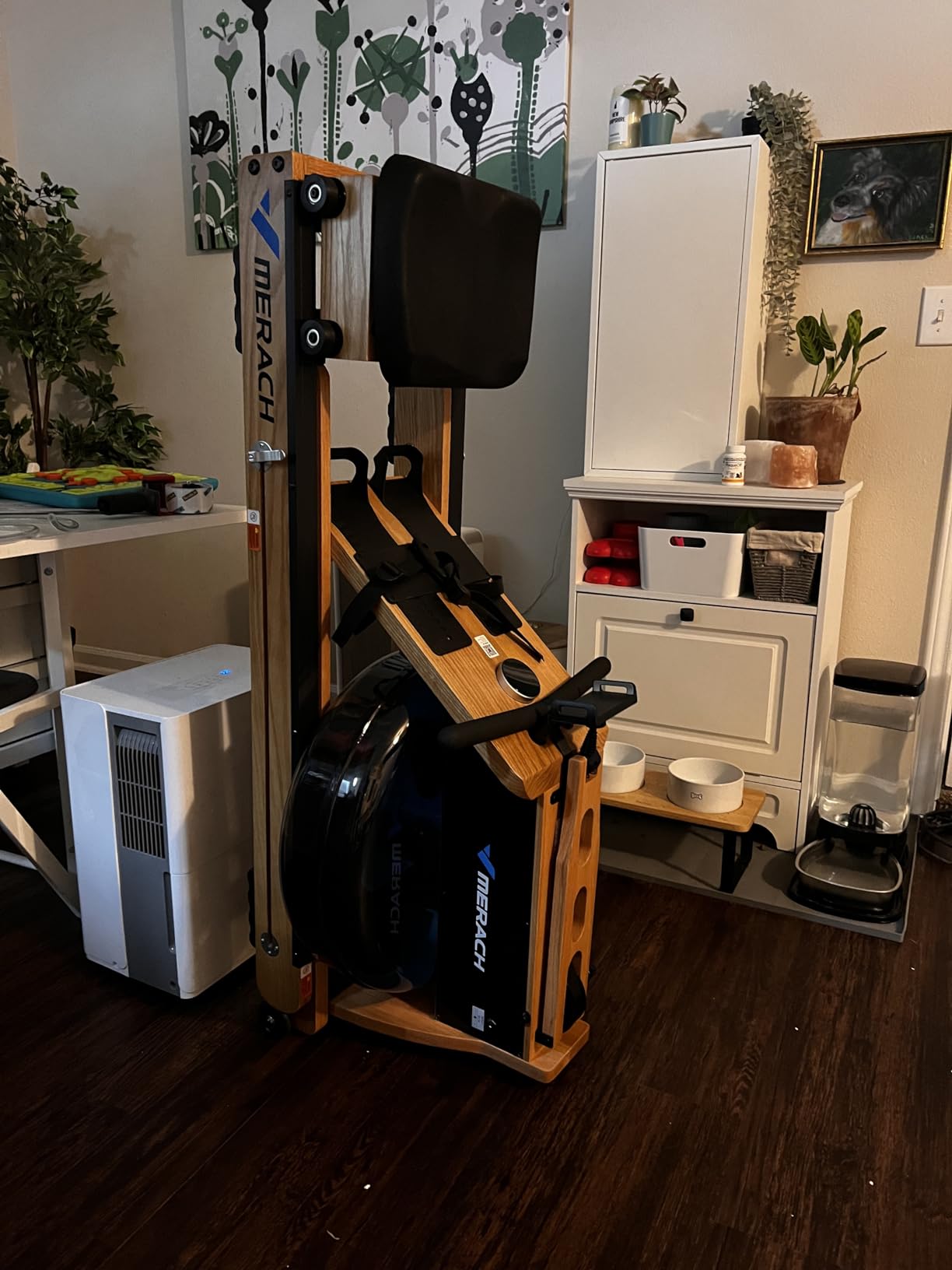 MERACH 950 Foldable Wooden Rowing Machine, Water Electromagnetic Rower Machine for Home Use, Exclusive App Lifetime Membership, Patented Space Saver, MERACH Go Technology customer photo 1