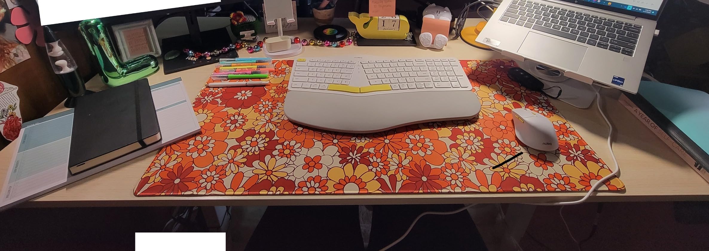 Mouse Pad, Large Great Wave in Vaporwave Pop Art Desk Mat, Extended Non-Slip Gaming Keyboard Mousepad customer photo 2