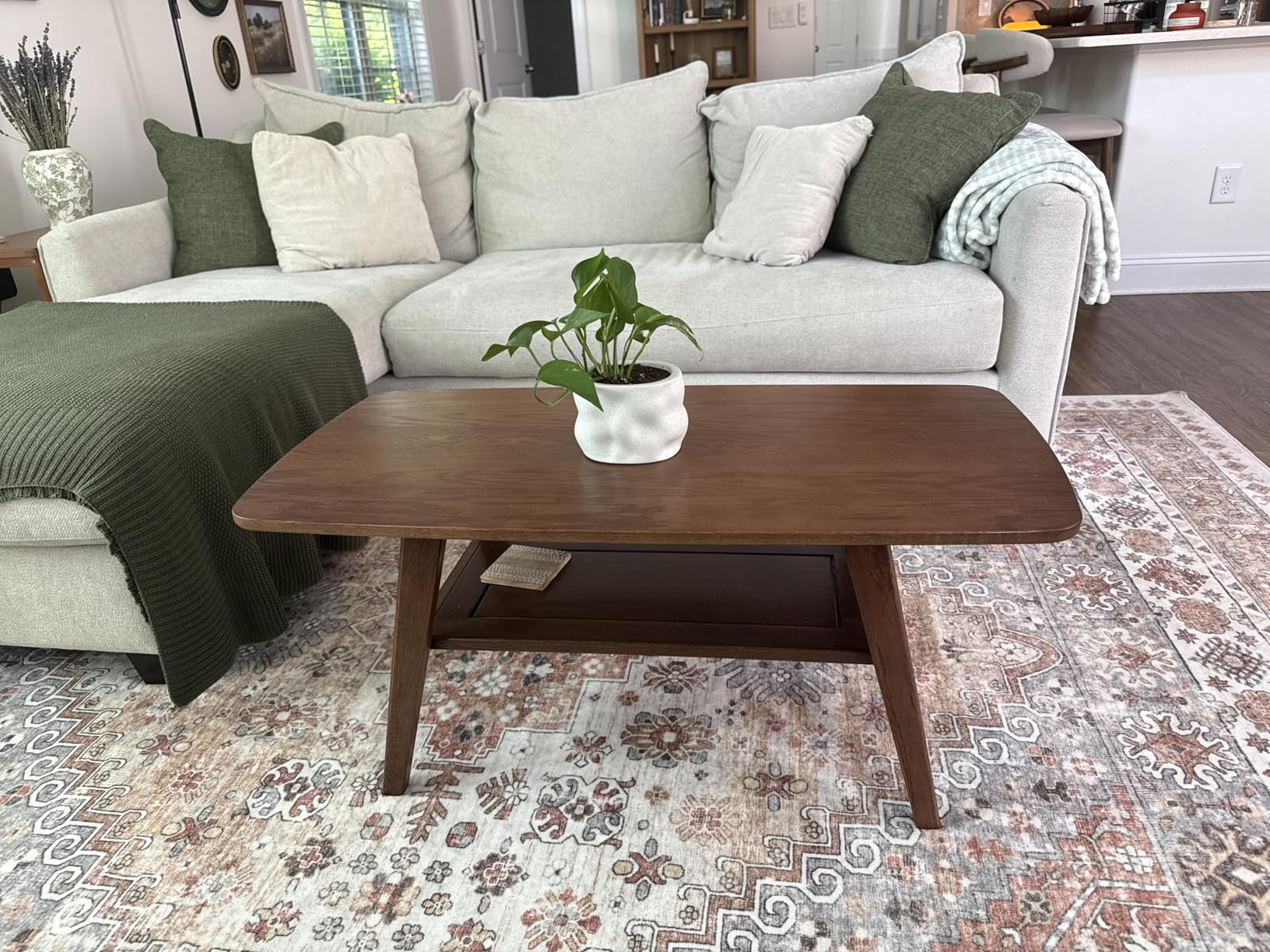 100% Solid Wood Coffee Table for Living Room, 39.37