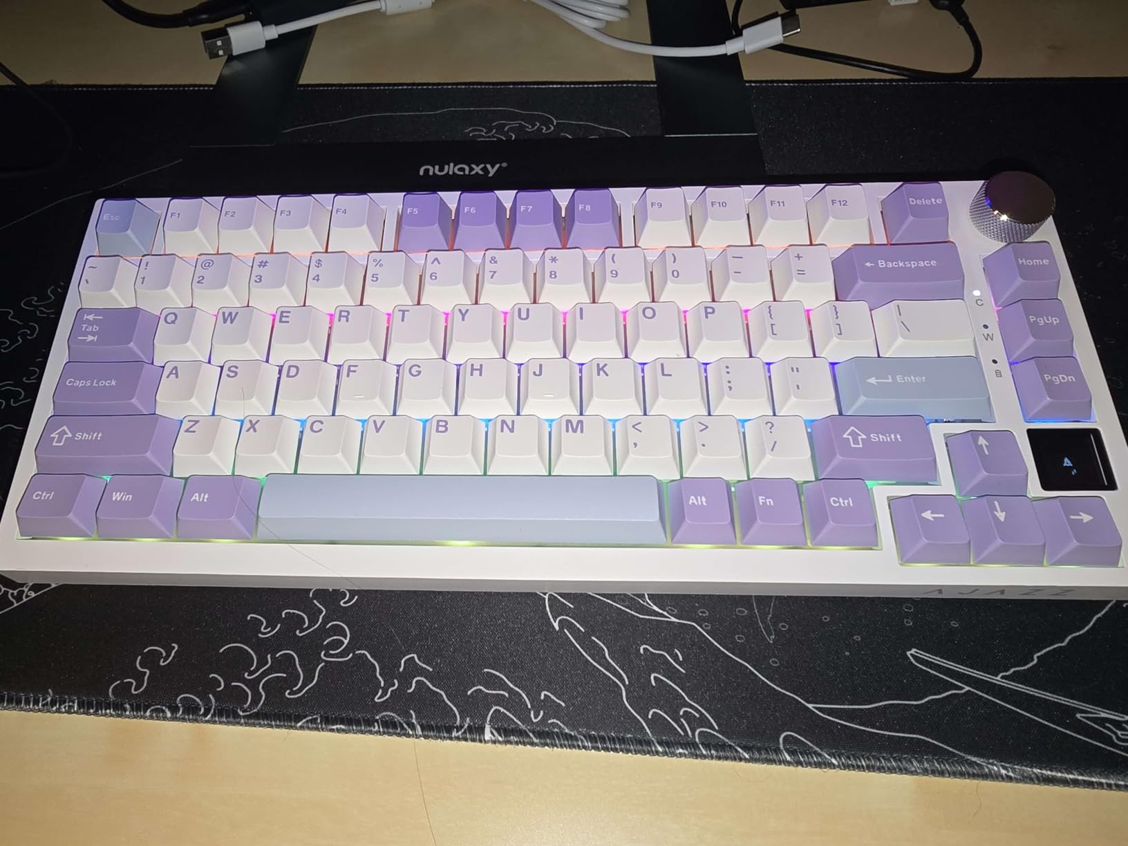 EPOMAKER Ajazz AK820 Pro 75% Wireless Mechanical Keyboard with TFT Smart Display&Knob, Gasket-Mounted Gaming Keyboard, BT/2.4GHz/USB-C Wired (Purple, Gift Switch) customer photo 2