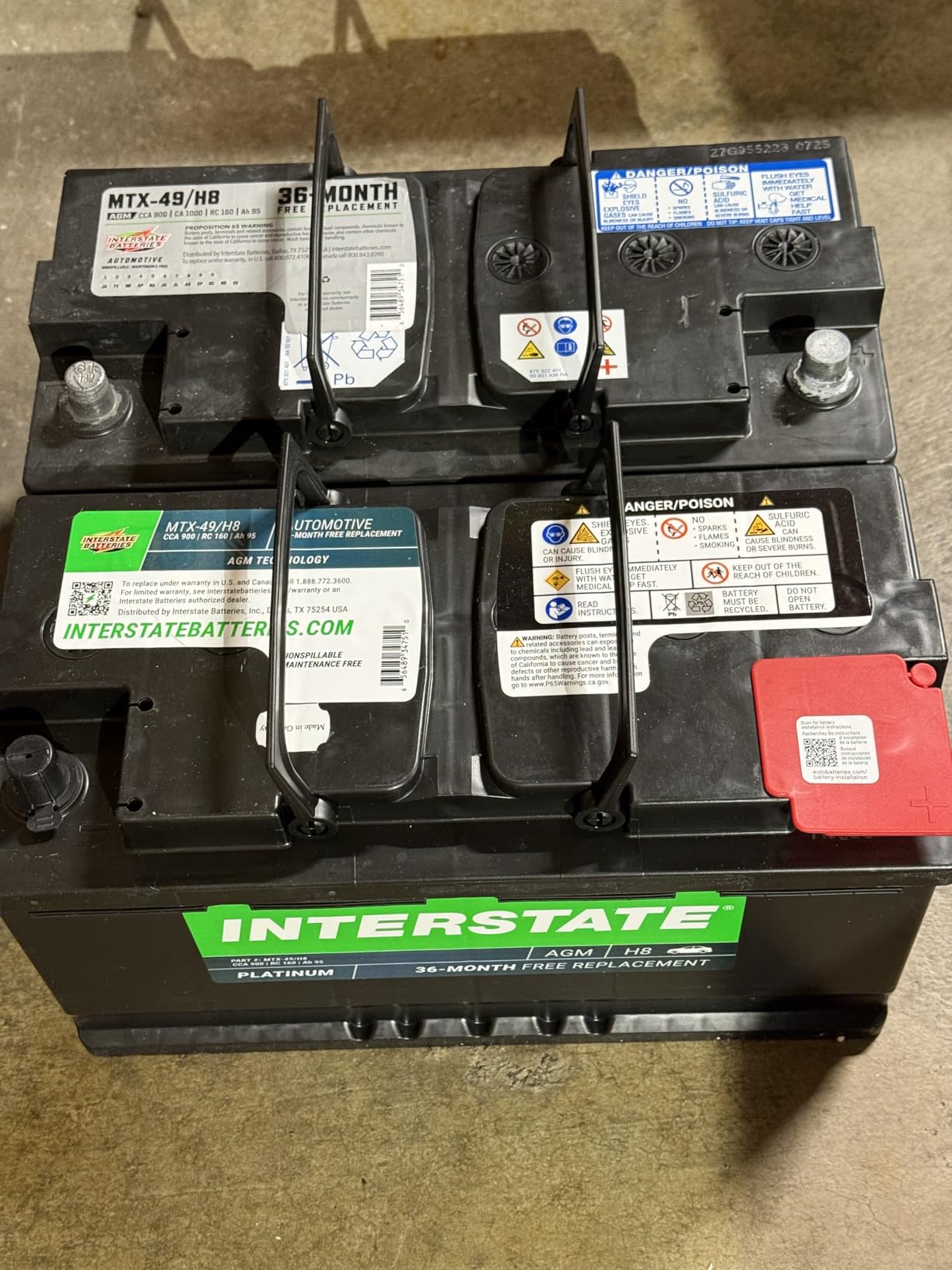 Interstate Batteries Automotive Battery 12V 68Ah (Group Size 65) 750CCA SLI AGM Auto Battery Replacement for Cars, SUVs, Sedans, Trucks (MTX-65) customer photo 2