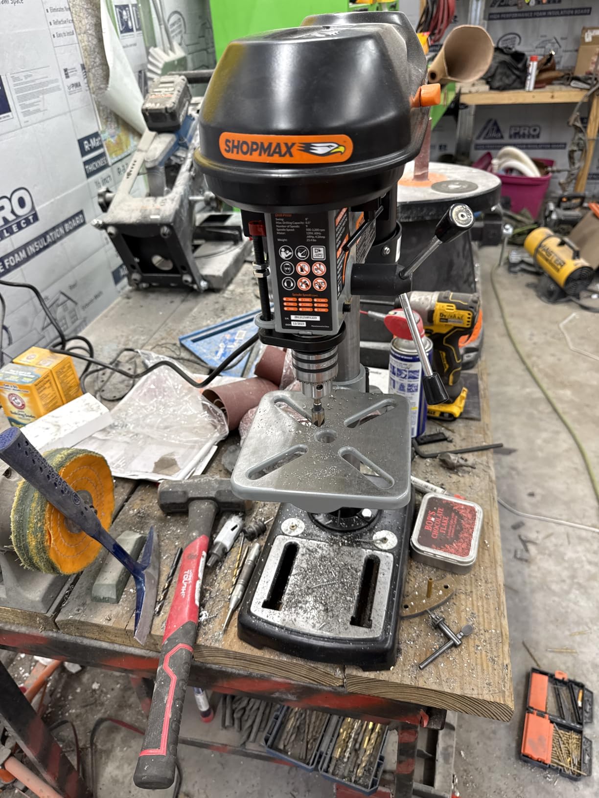 SHOPMAX 8 inch 9 Adjustable Speeds 4.2 Amp Benchtop Drill Press customer photo 1