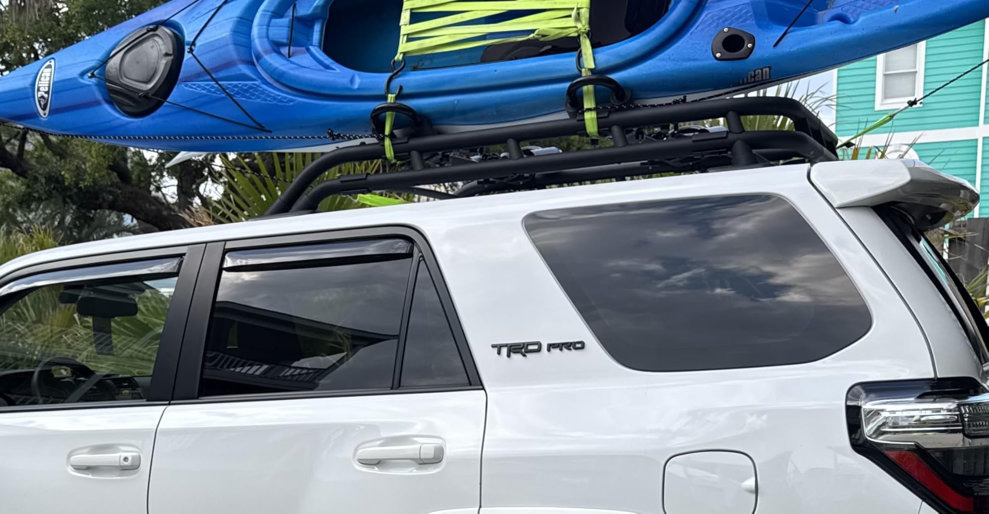 FORWODE Premium Kayak Roof Rack, 2 Pair J-Bar Roof Rack, Folding Adjustable Rack, Heavy Duty Kayak Roof Carrier 2 Kayak, Canoe, SUV, Surfboard on SUV, Car and Truck Crossbar customer photo 1