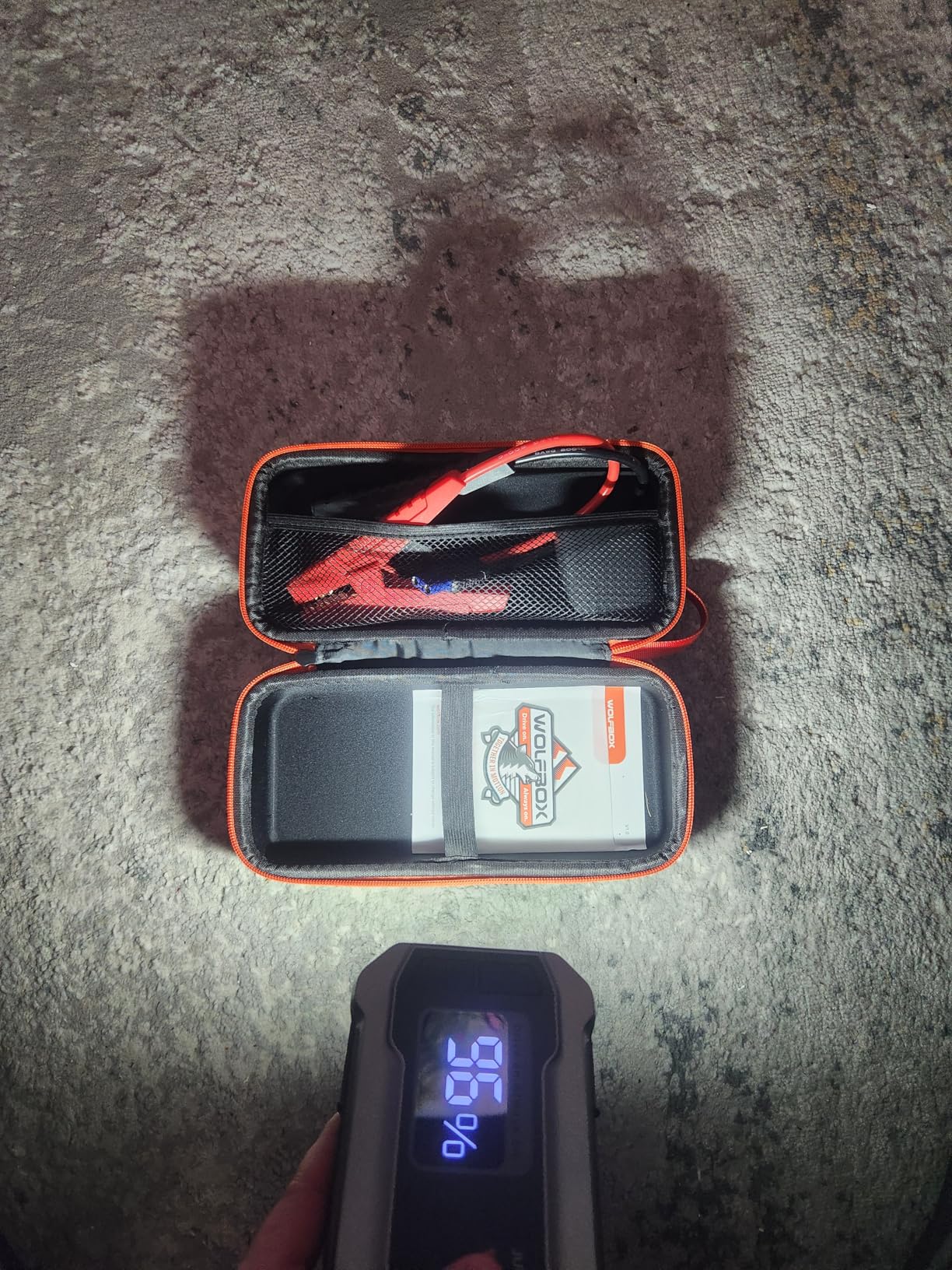 WOLFBOX 4000A Jump Starter, 12V Car Battery Jumper Starter Portable with 65W Quick Charger, LED Display, 88.8Wh Booster Jump Box Pack (10L Gas 10L Diesel Engine) with LED Light, Jumper Cables customer photo 2