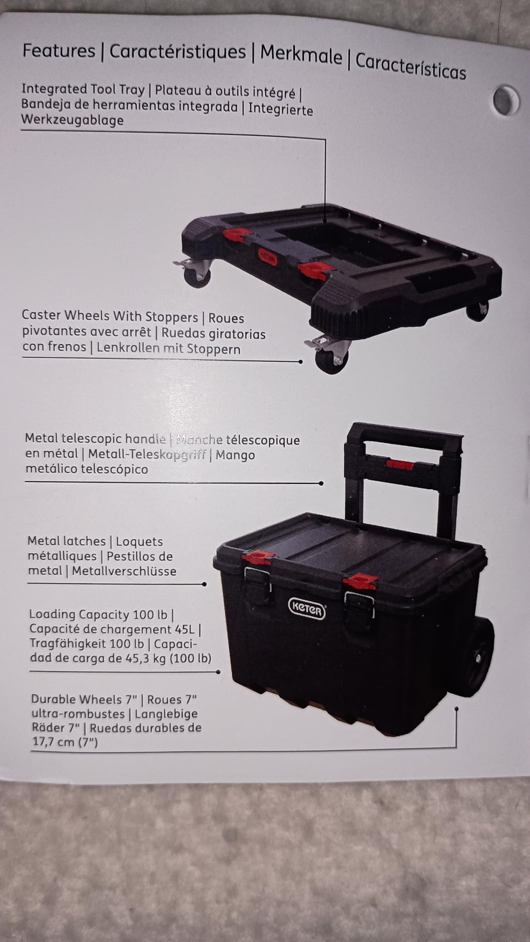 Keter Stack-n-Roll Modular Tools Organizer for Garage Storage and DIY, 3 Piece Resin Rolling Tool Box System customer photo 2