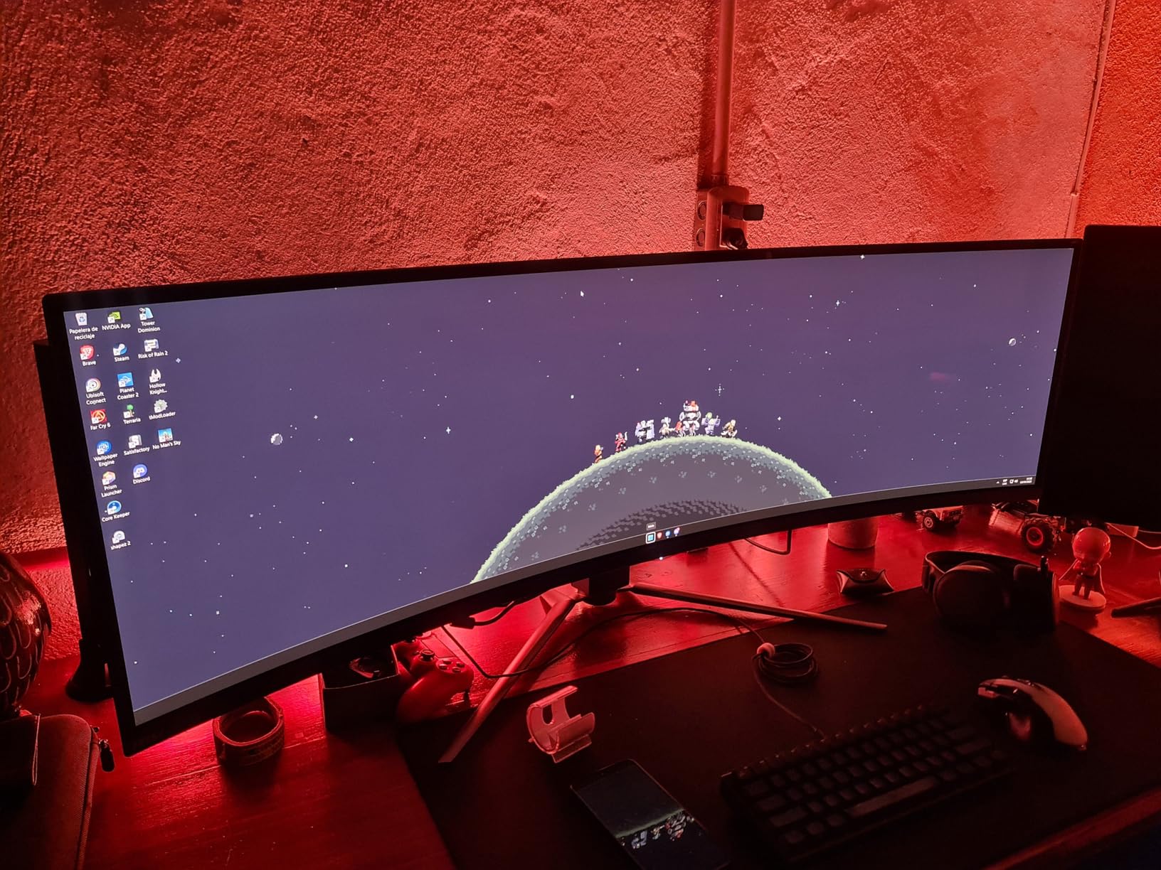MSI MPG 491CQP QD-OLED, 49 Curved OLED Gaming Monitor, 5120 x 1440 (DQHD), FreeSync Premium Pro, 0.03ms Response time, 144Hz, True Black HDR 400, HDMI, DP Port, USB Type C, Tilt, Height customer photo 2