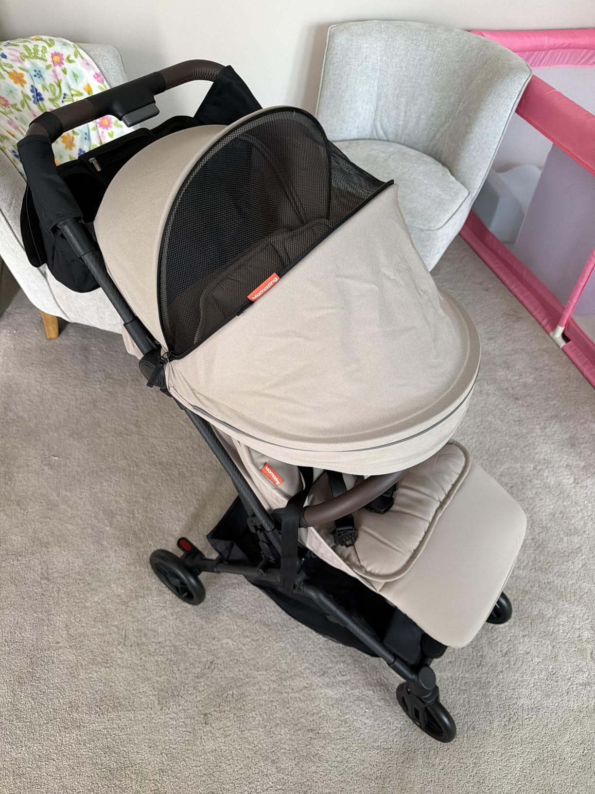 MAMAZING Ultra Air Lightweight Baby Travel Stroller with Carbon Fiber Frame, Compact & Airplane-Friendly, 11.6 lbs customer photo 2