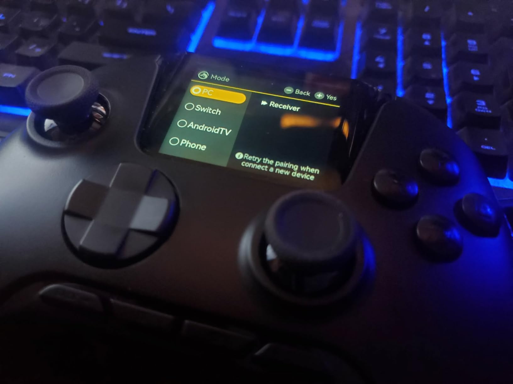 ManbaOne Interactive Screen Wireless Gaming Controller for PC/Switch/Switch 2/iOS/Android, Hall Effect Stick & Trigger, RGB Lighting, Remappable Buttons, 1800mAh with Charging Dock (Black) customer photo 1