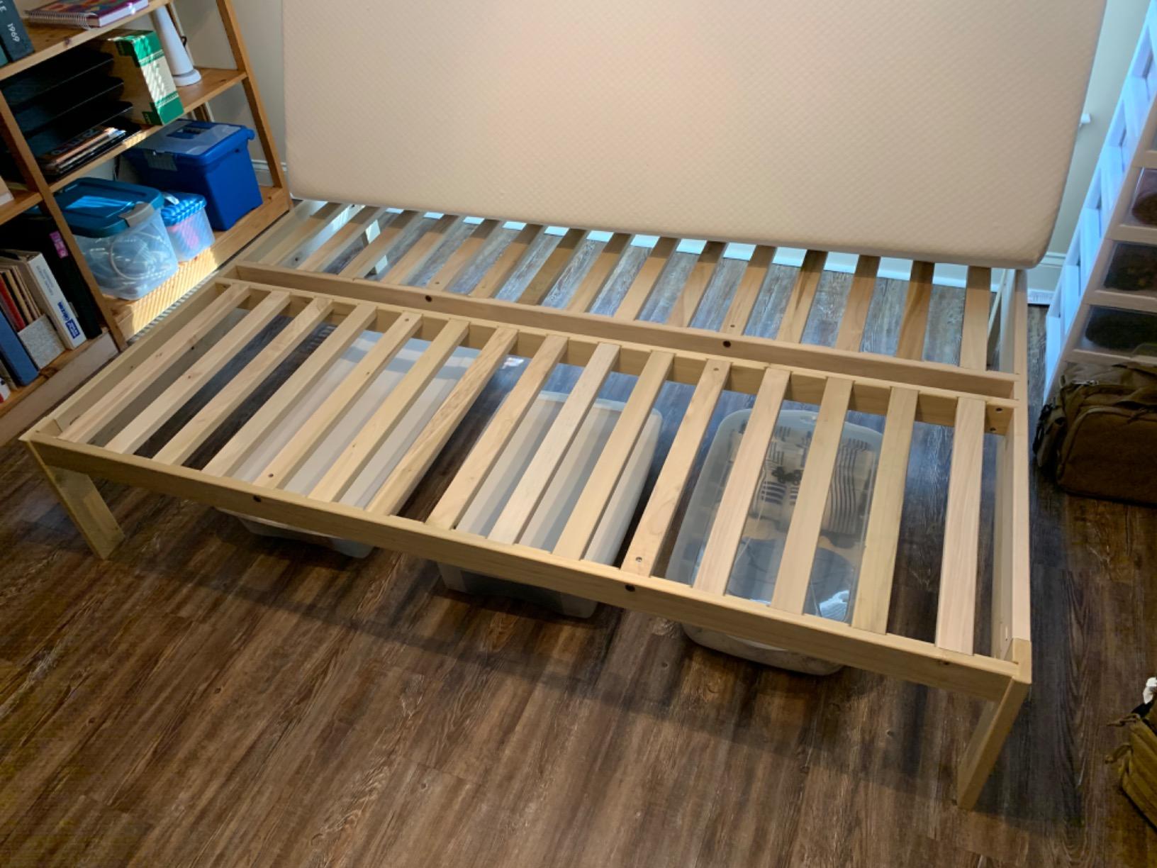 KD Frames Nomad Platform Bed - Cal King - Unfinished Natural Hardwood - Minimalist Swedish Design - Easy Assembly, No Box Spring Needed - Solid Wood Rectangular Bed Frame customer photo 2